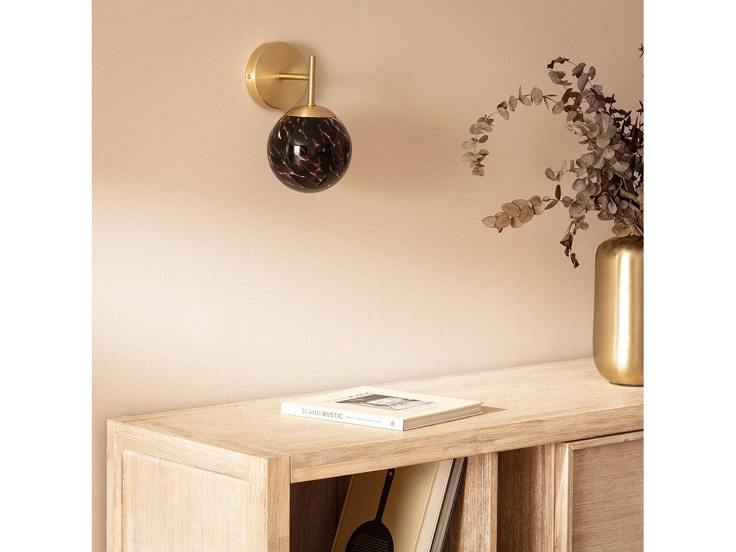 Lampe Murale Métal et Verre Pardo Doré