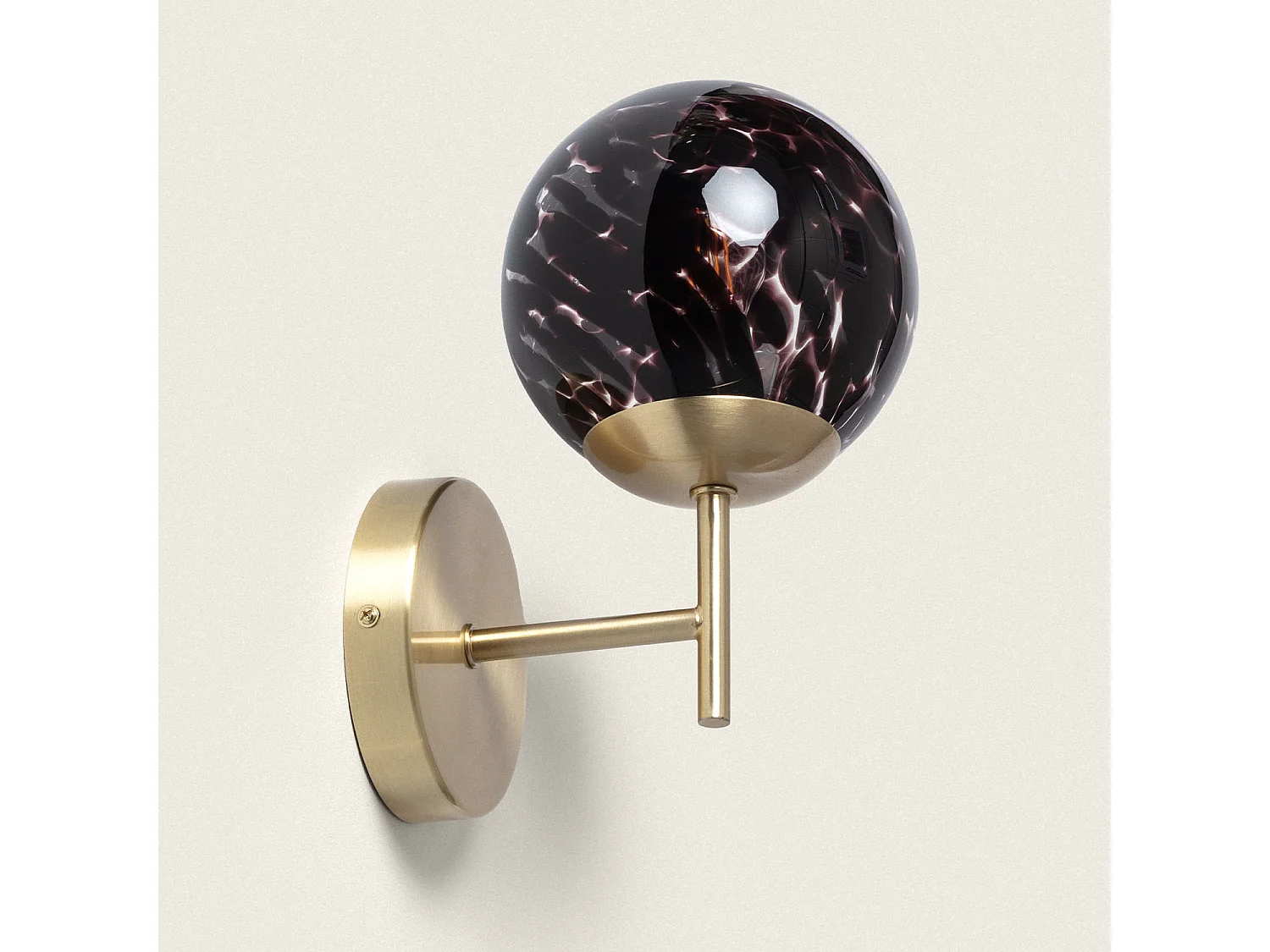 Lampe Murale Métal et Verre Pardo Doré