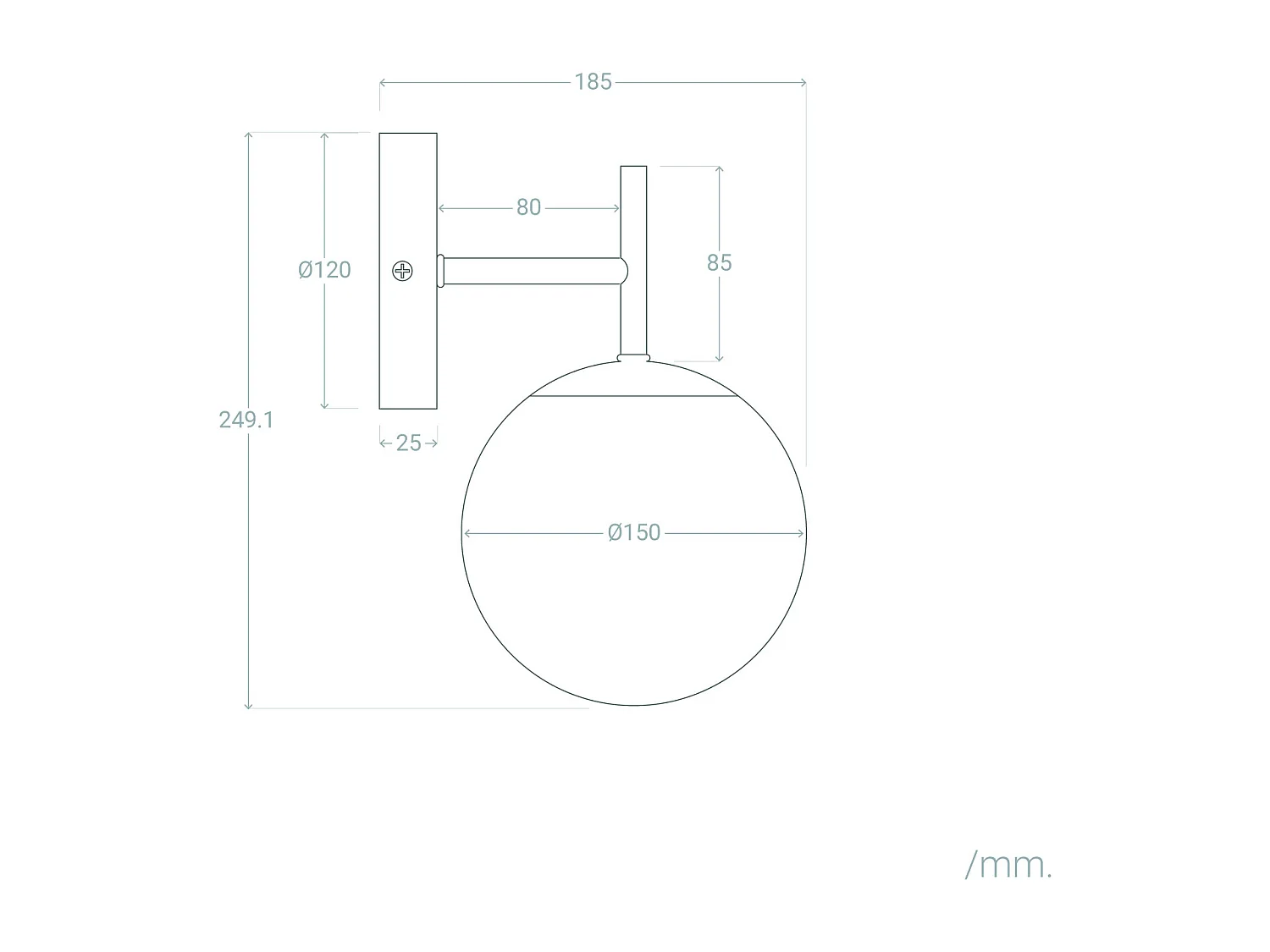 Lampe Murale Métal et Verre Pardo Doré