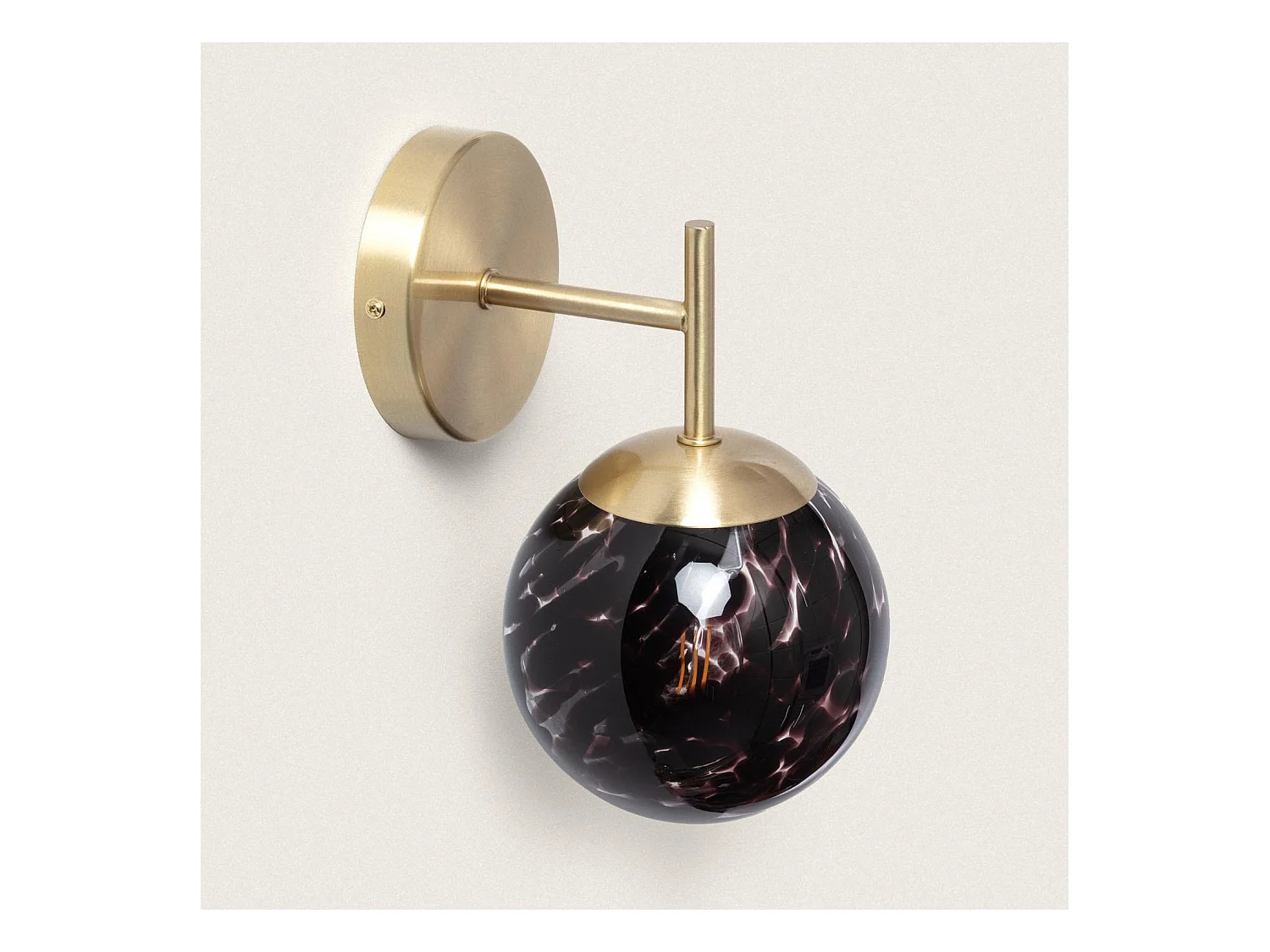Lampe Murale Métal et Verre Pardo Doré
