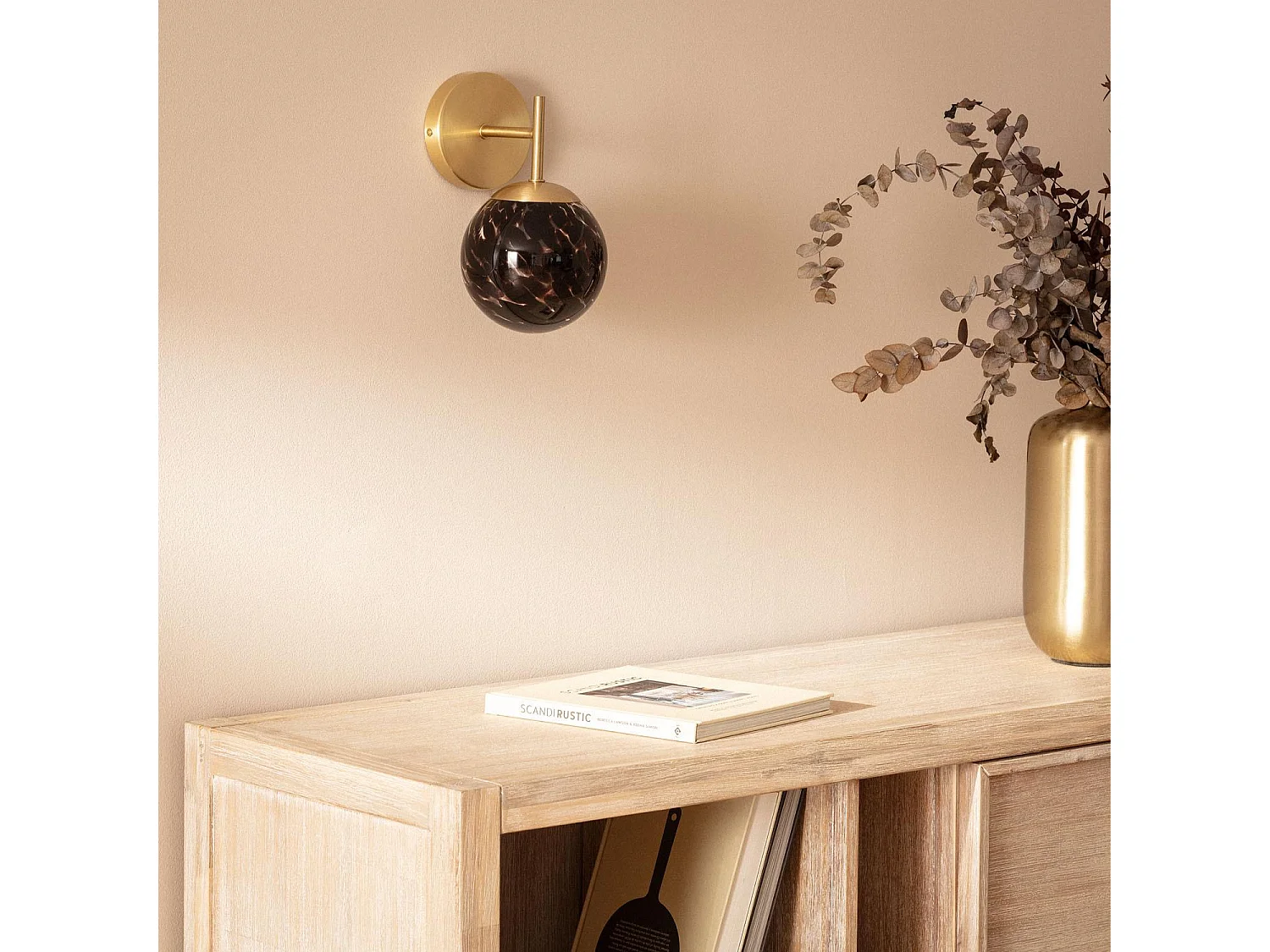 Lampe Murale Métal et Verre Pardo Doré