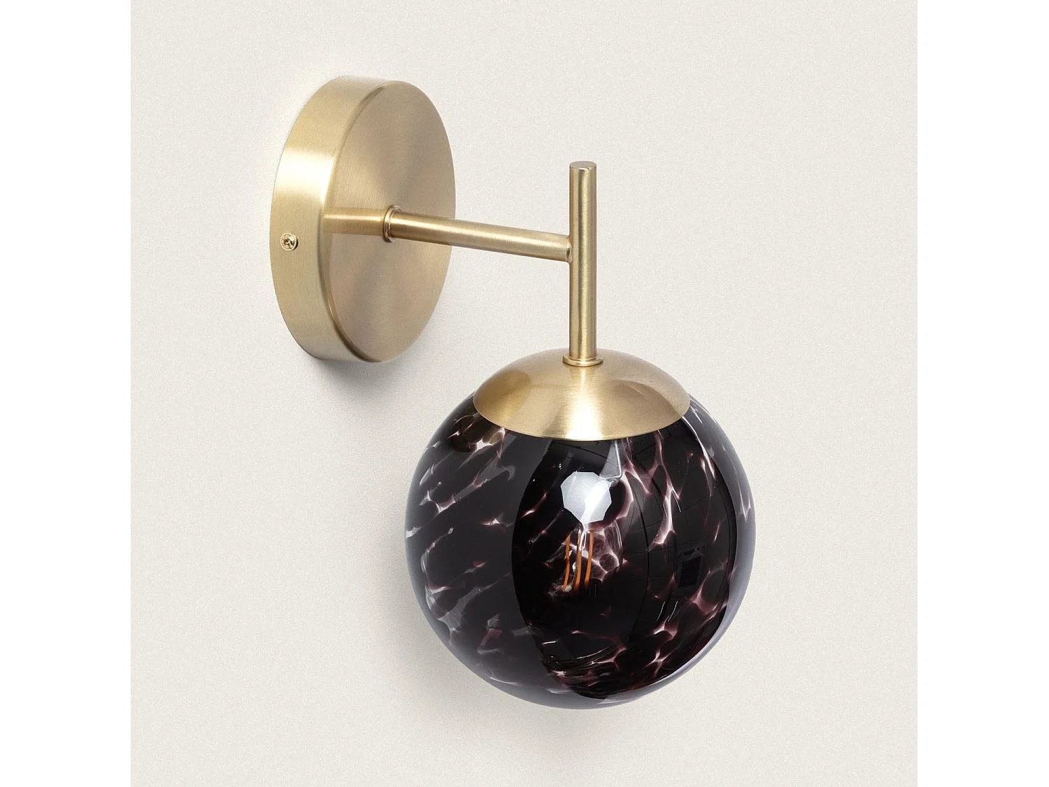 Lampe Murale Métal et Verre Pardo Doré