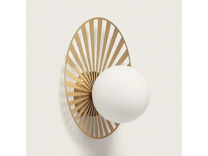 Aplique de Pared de Metal y Cristal Becquer Dorado