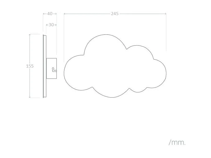 Applique Murale LED 8W Kids Cloudy Blanc