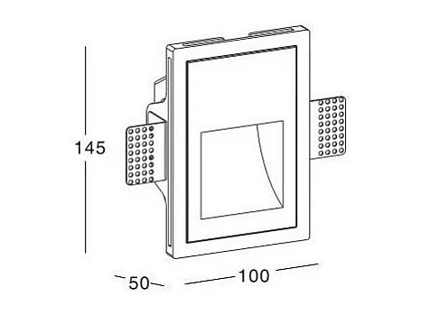 Applique Murale Intégration Plâtre/Placo pour Ampoule LED GU10 PAR11 Coupe 103x148 mm Blanc