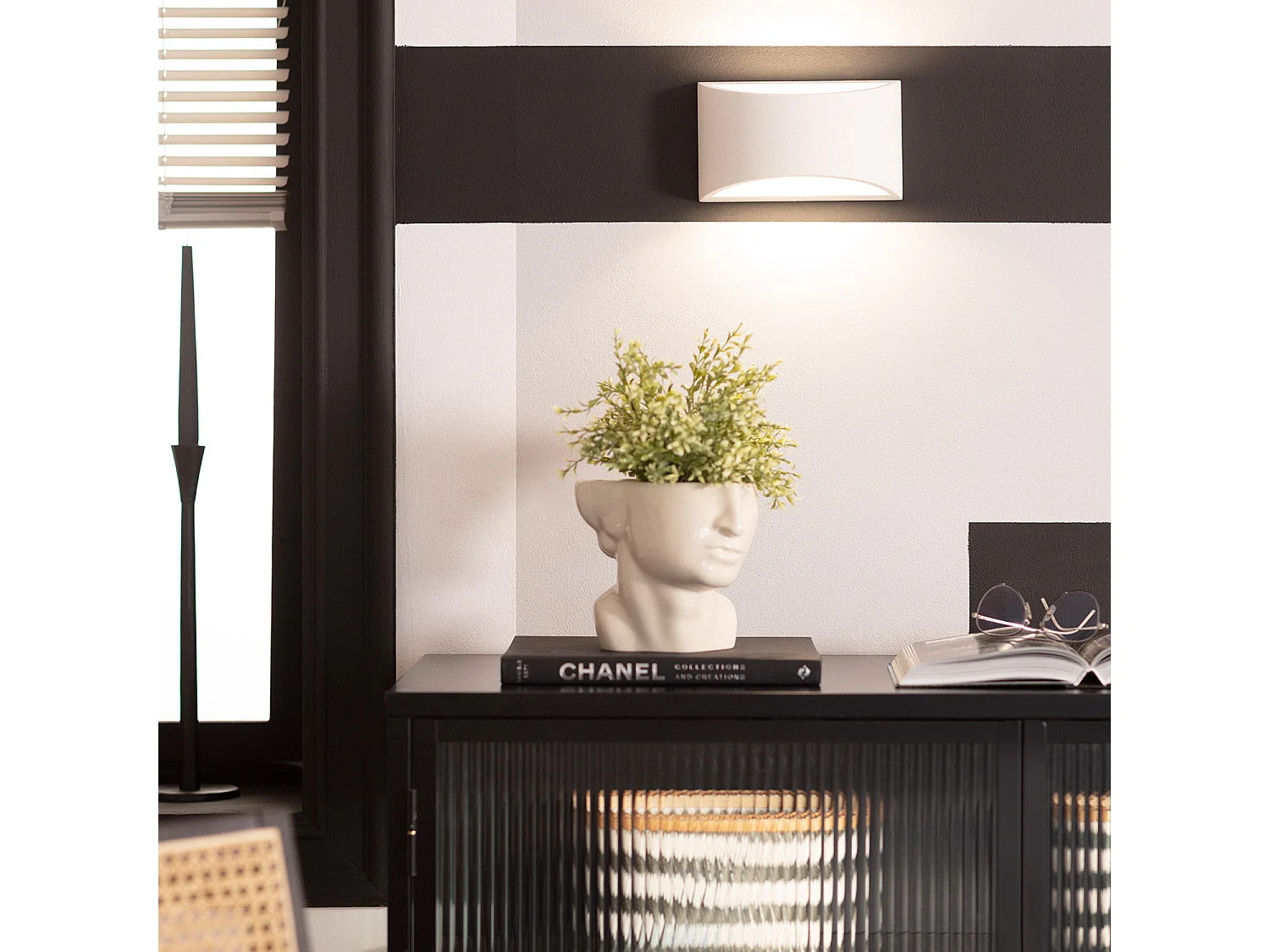 Aplique de Pared de Yeso Fosty Blanco