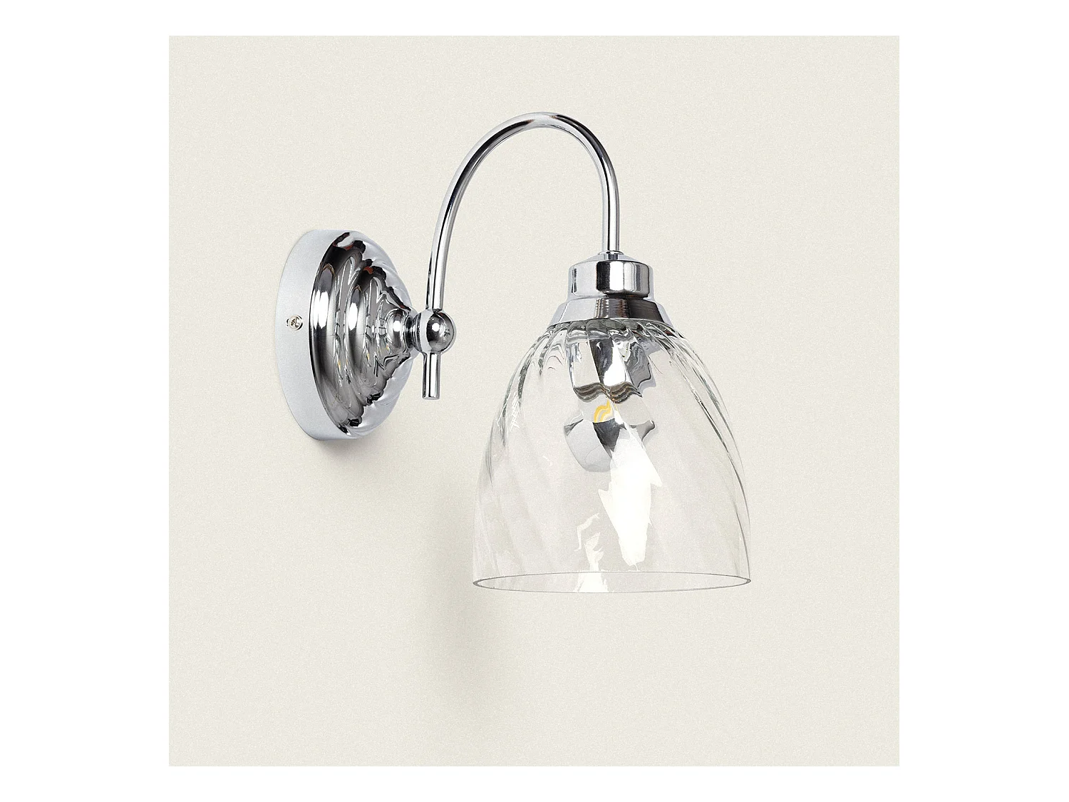 Lampada da Parete Metallo e Vetro Kutja Argento