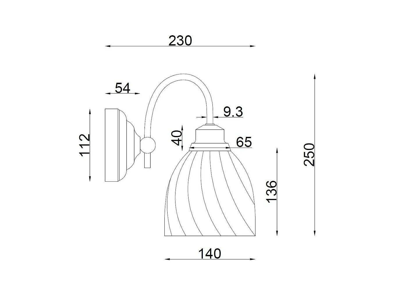 Lampada da Parete Metallo e Vetro Kutja Argento