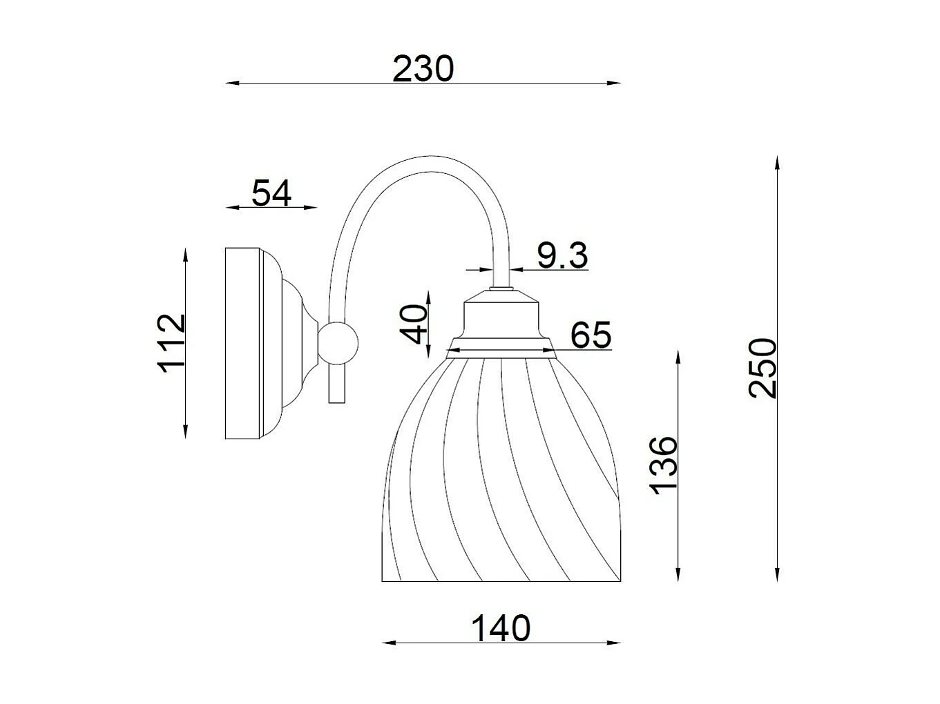 Applique Murale Métal et Verre Kutja Argent