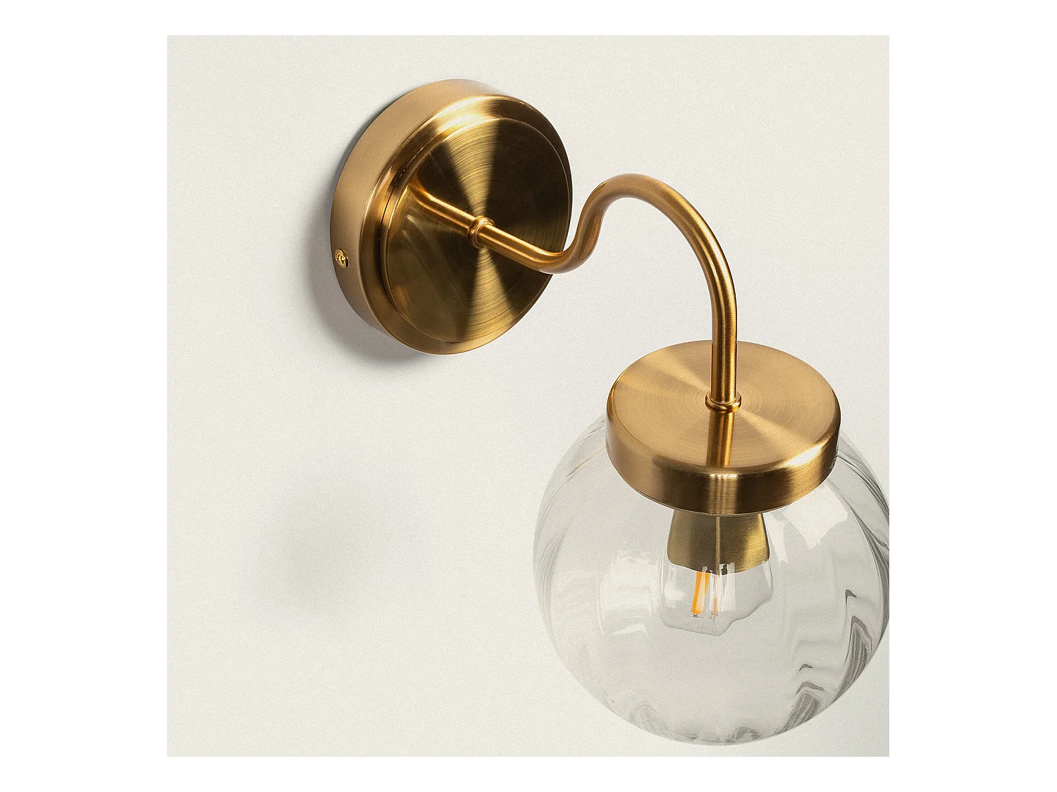 Lámpara de Pared Exterior Metal y Cristal Driyah Dorado