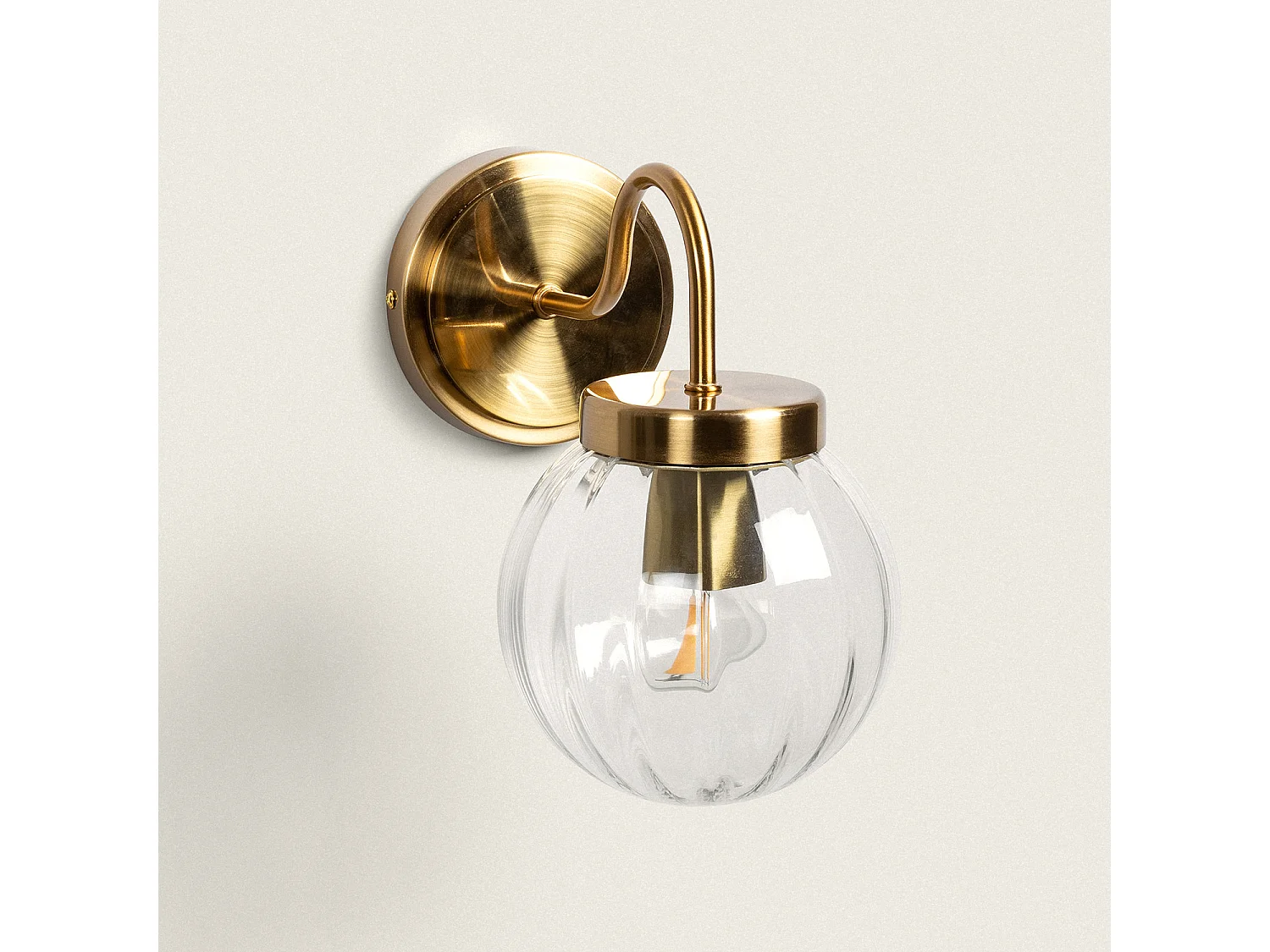 Applique da Parete Esterno Metallo e Vetro Driyah Oro