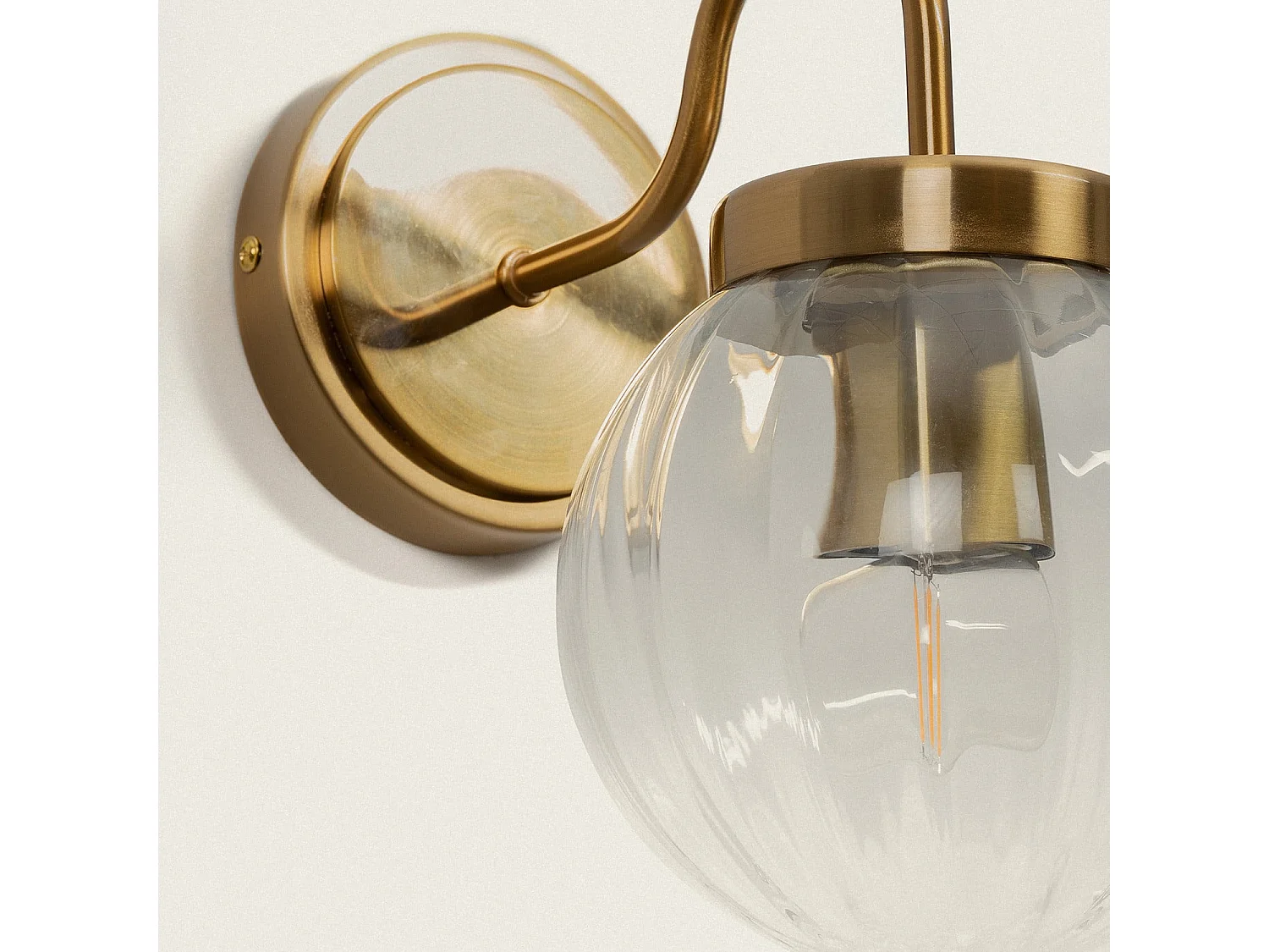 Applique da Parete Esterno Metallo e Vetro Driyah Oro