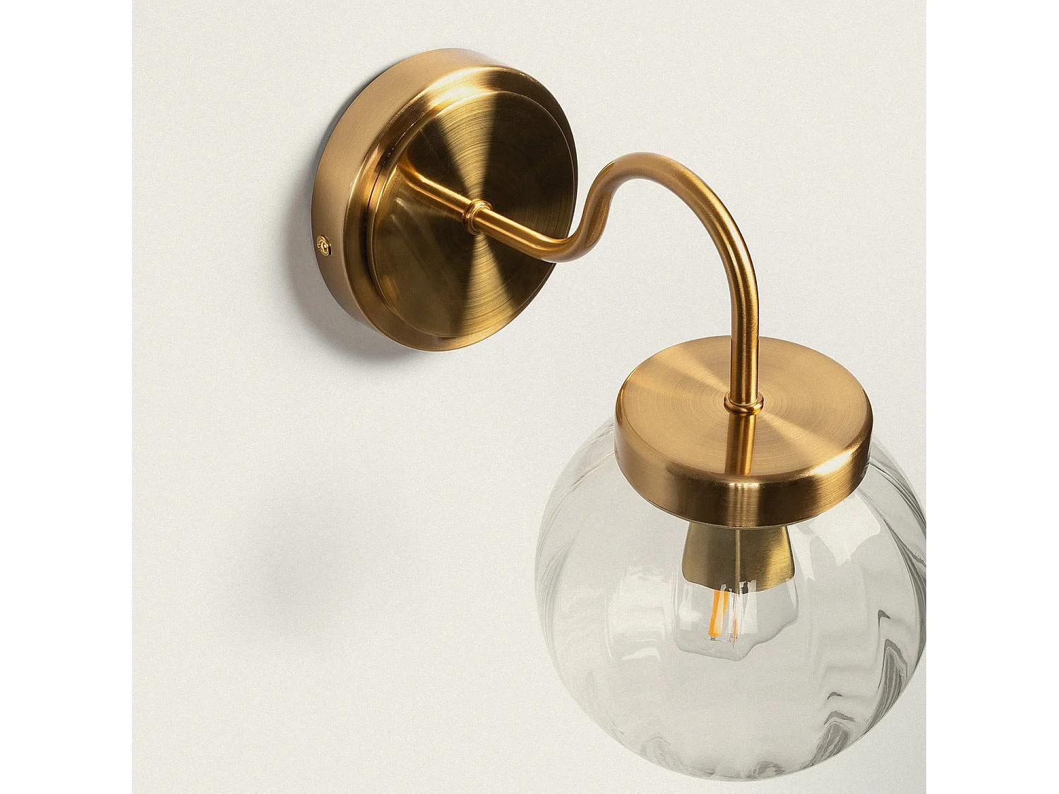 Applique da Parete Esterno Metallo e Vetro Driyah Oro