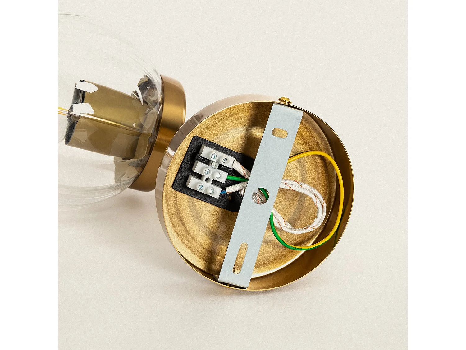 Applique da Parete Esterno Metallo e Vetro Driyah Oro