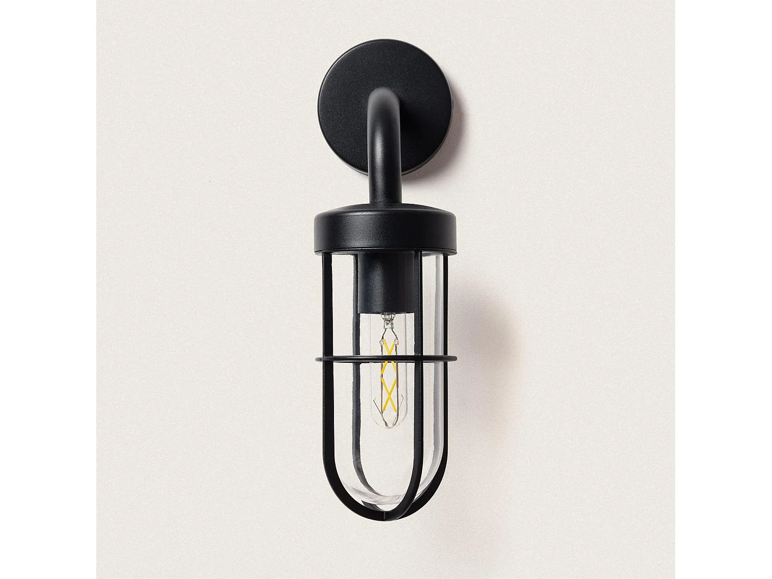 Aplique de Pared Exterior Acero Inoxidable Logan Negro