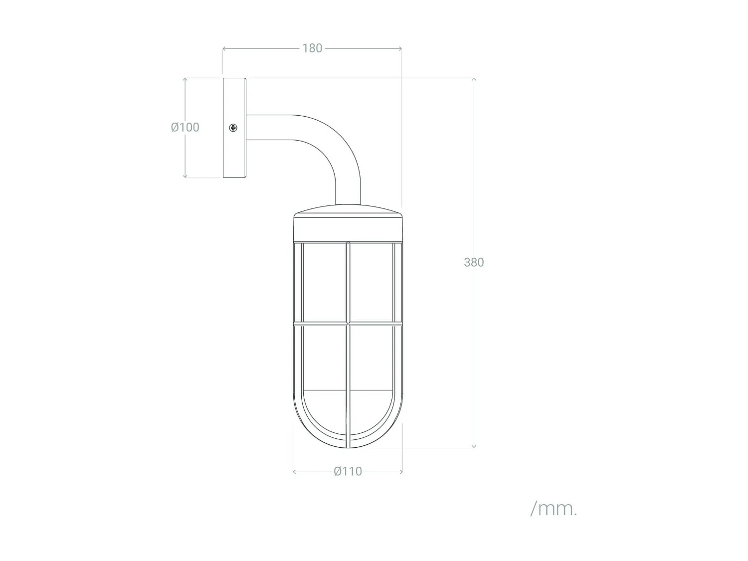 Aplique de Pared Exterior Acero Inoxidable Logan Negro