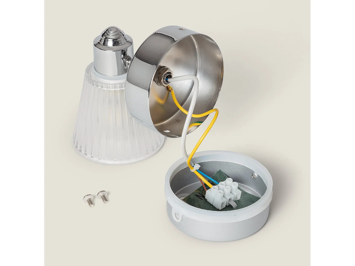 Lampe Murale Salle de Bain 1 Spot Chrome Rain Argent