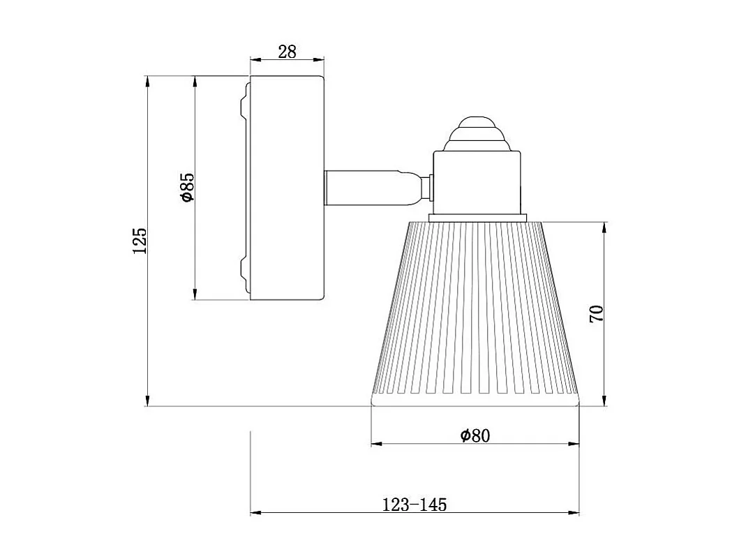 Lampe Murale Salle de Bain 1 Spot Chrome Rain Argent