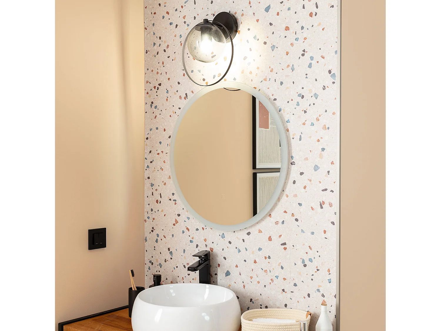 Lámpara de Pared Exterior Metal y Cristal Jubail Negro