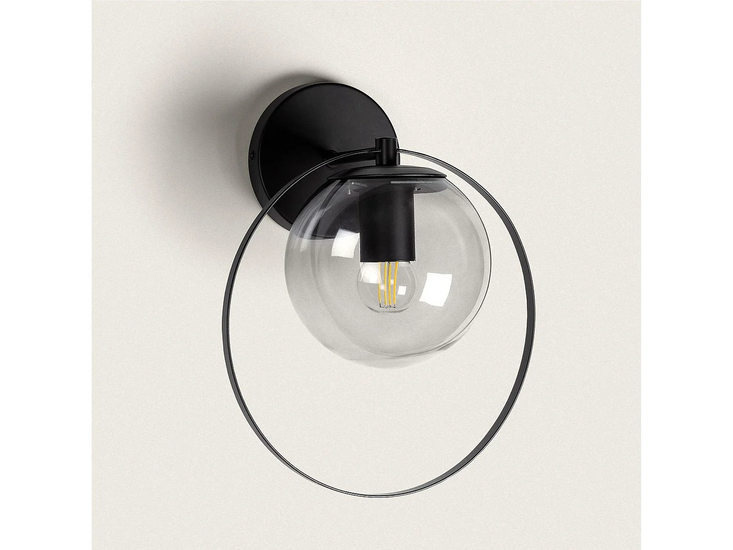 Lampe Murale Extérieure Métal et Verre Jubail Noir