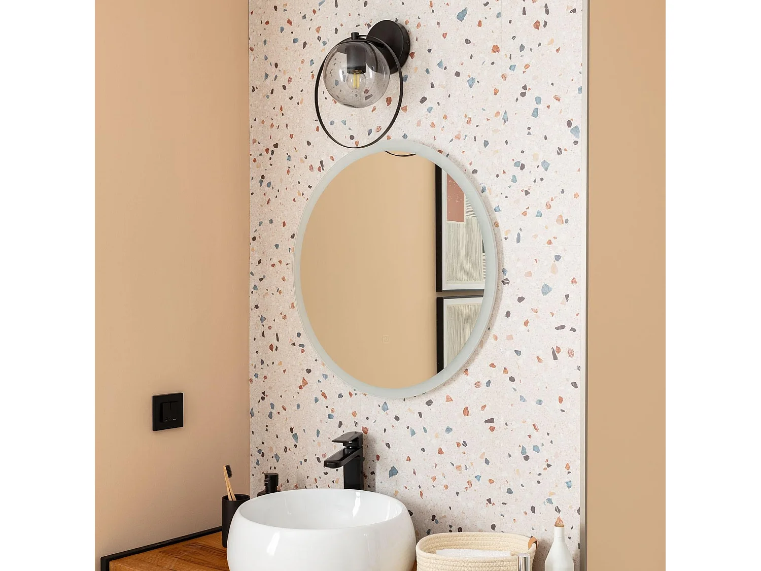 Lampe Murale Extérieure Métal et Verre Jubail Noir