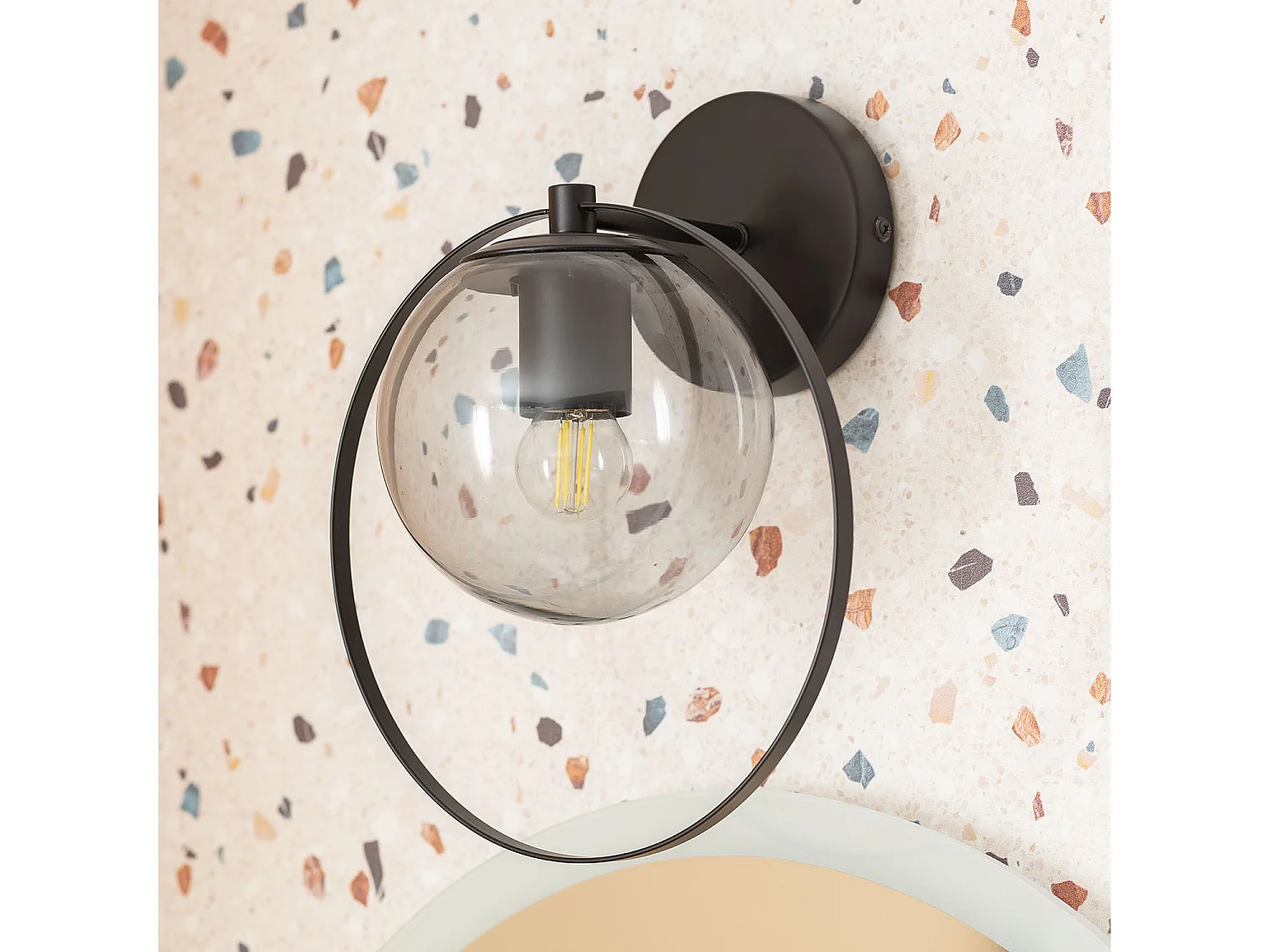 Lampe Murale Extérieure Métal et Verre Jubail Noir