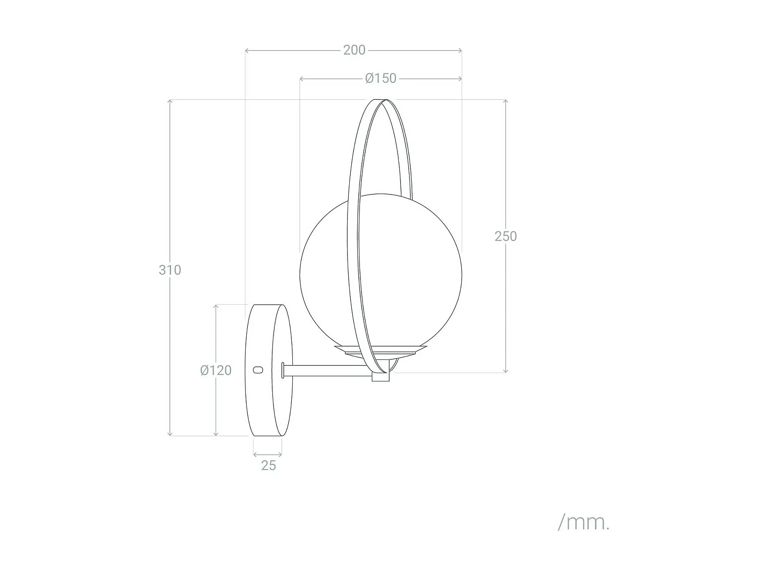 Lampe Murale Extérieure Métal et Verre Jubail Noir