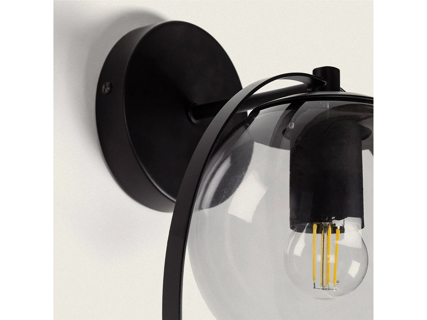 Lampe Murale Extérieure Métal et Verre Jubail Noir