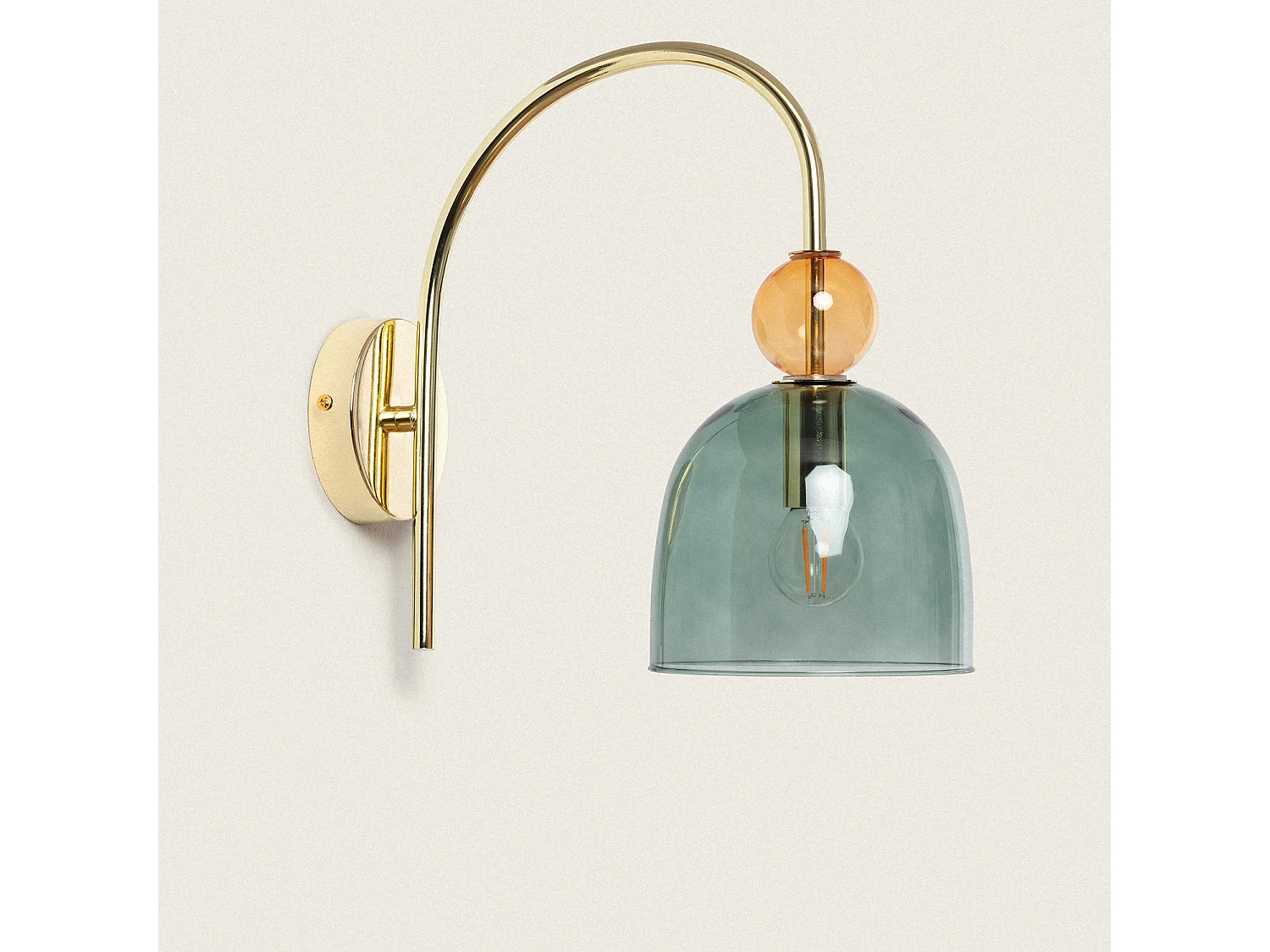 Lampe Murale Métal et Verre Baudelaire  Vert