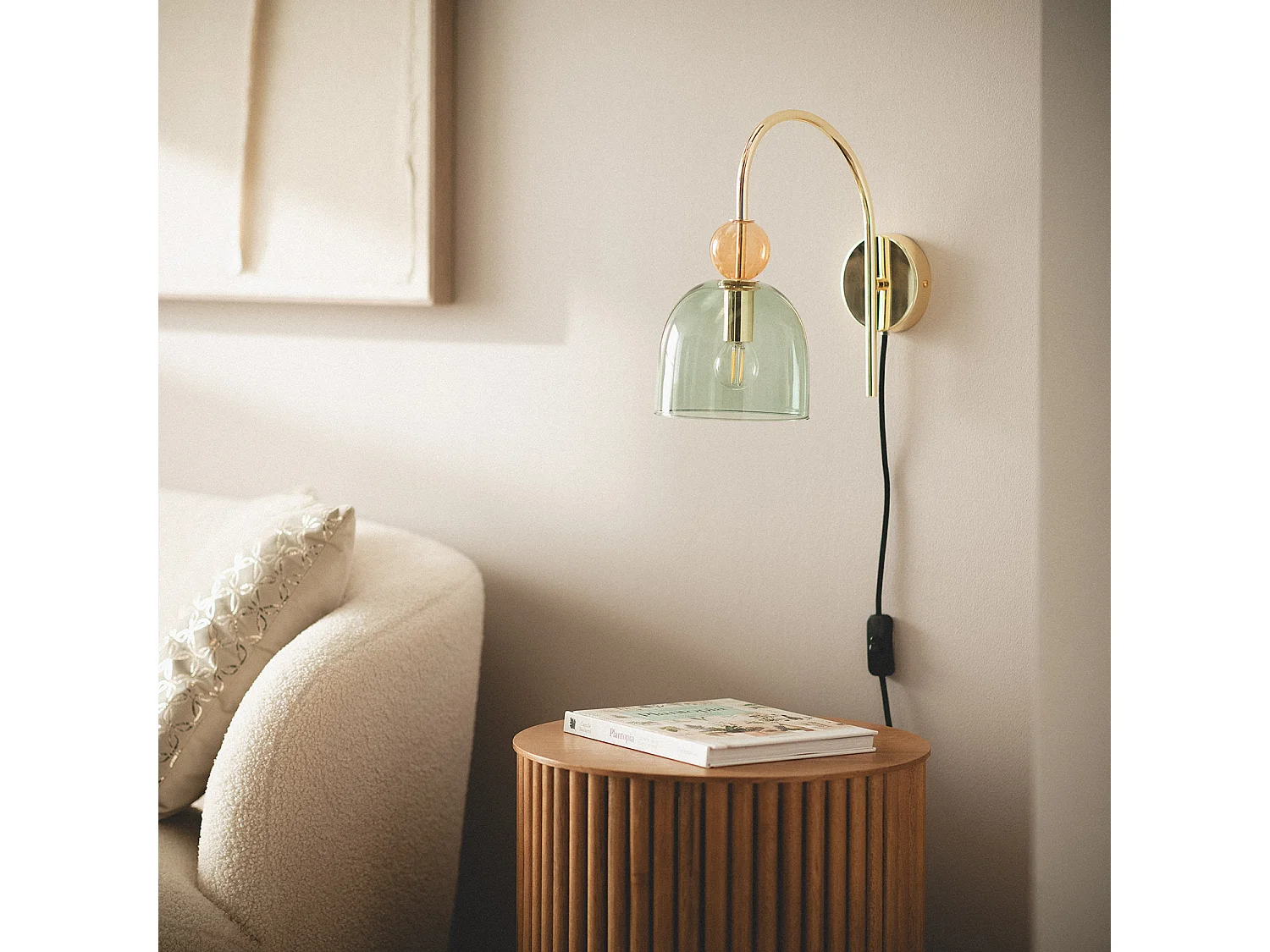 Lampe Murale Métal et Verre Baudelaire  Vert