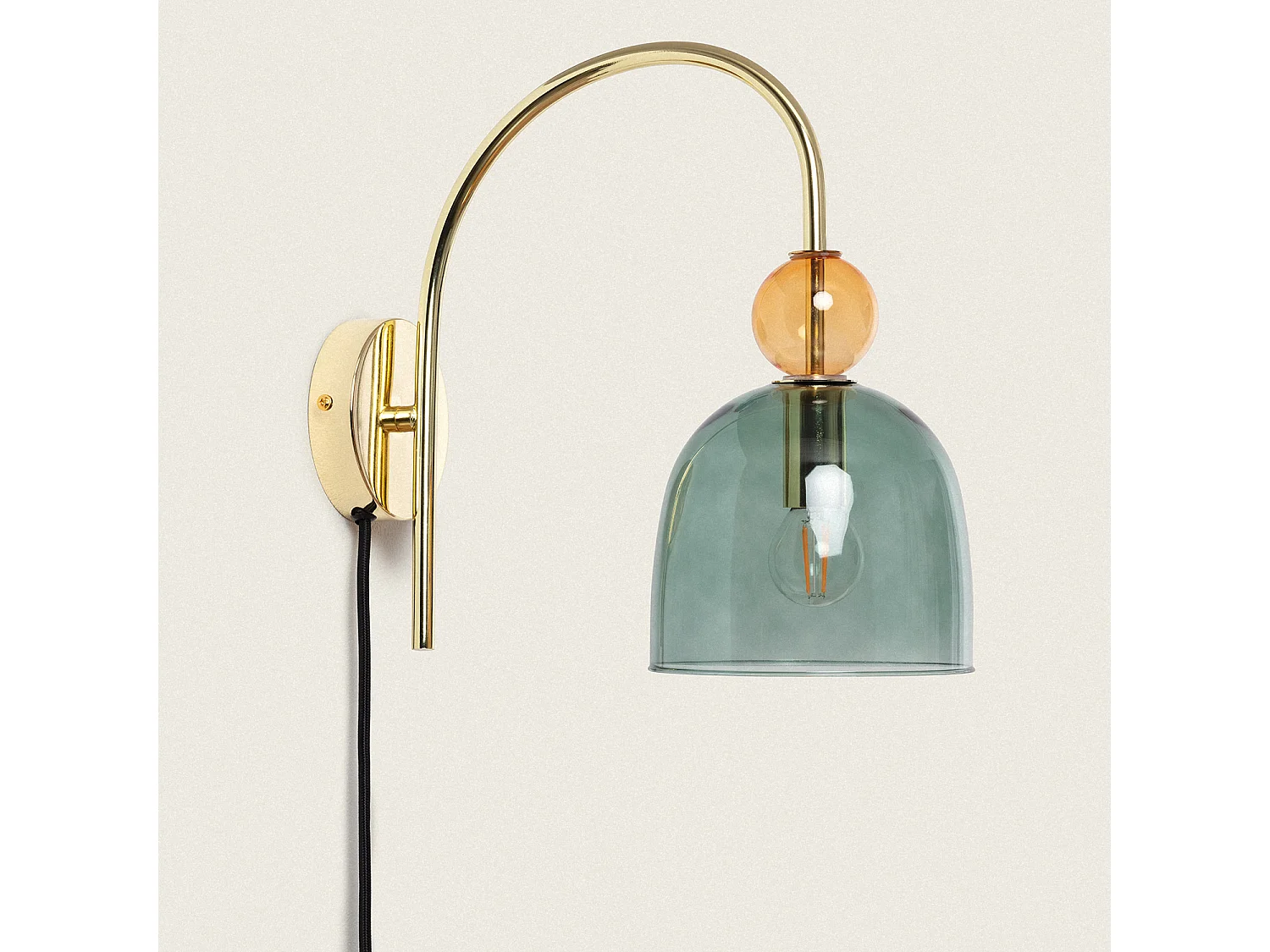 Lampe Murale Métal et Verre Baudelaire  Vert