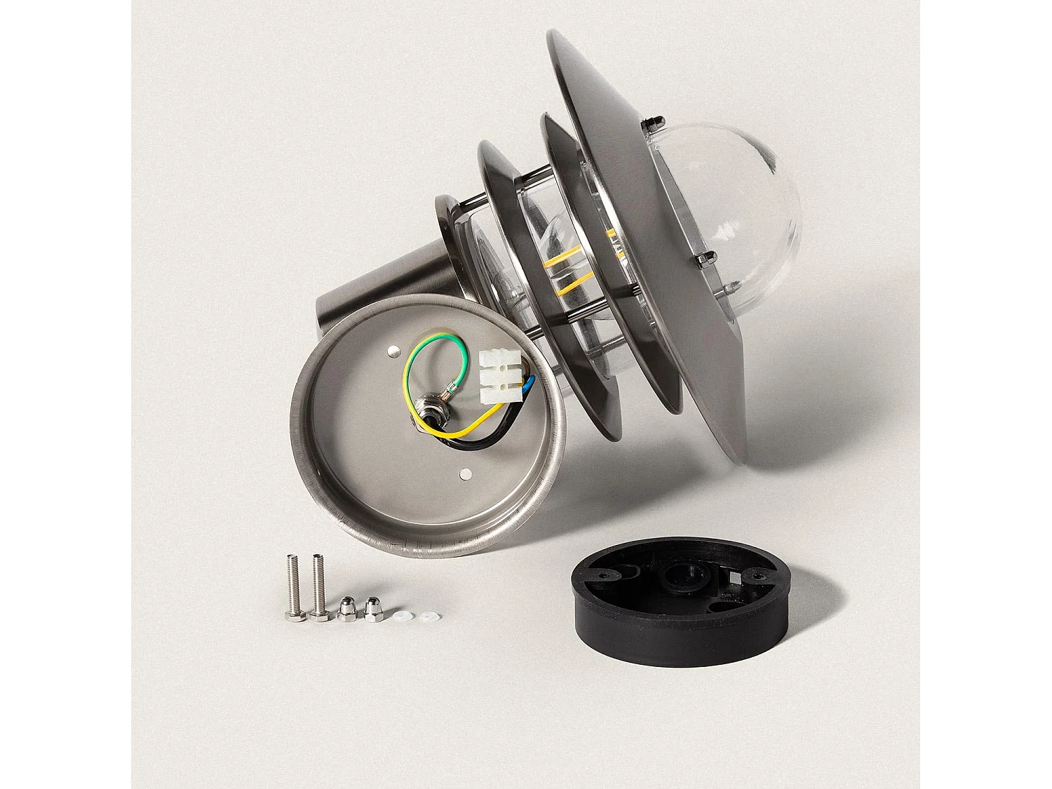 Applique Extérieure Acier Inoxydable Stage avec Capteur PIR Argent