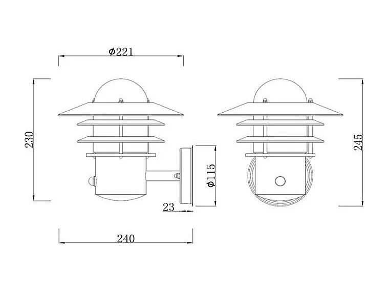 Applique Extérieure Acier Inoxydable Stage avec Capteur PIR Argent