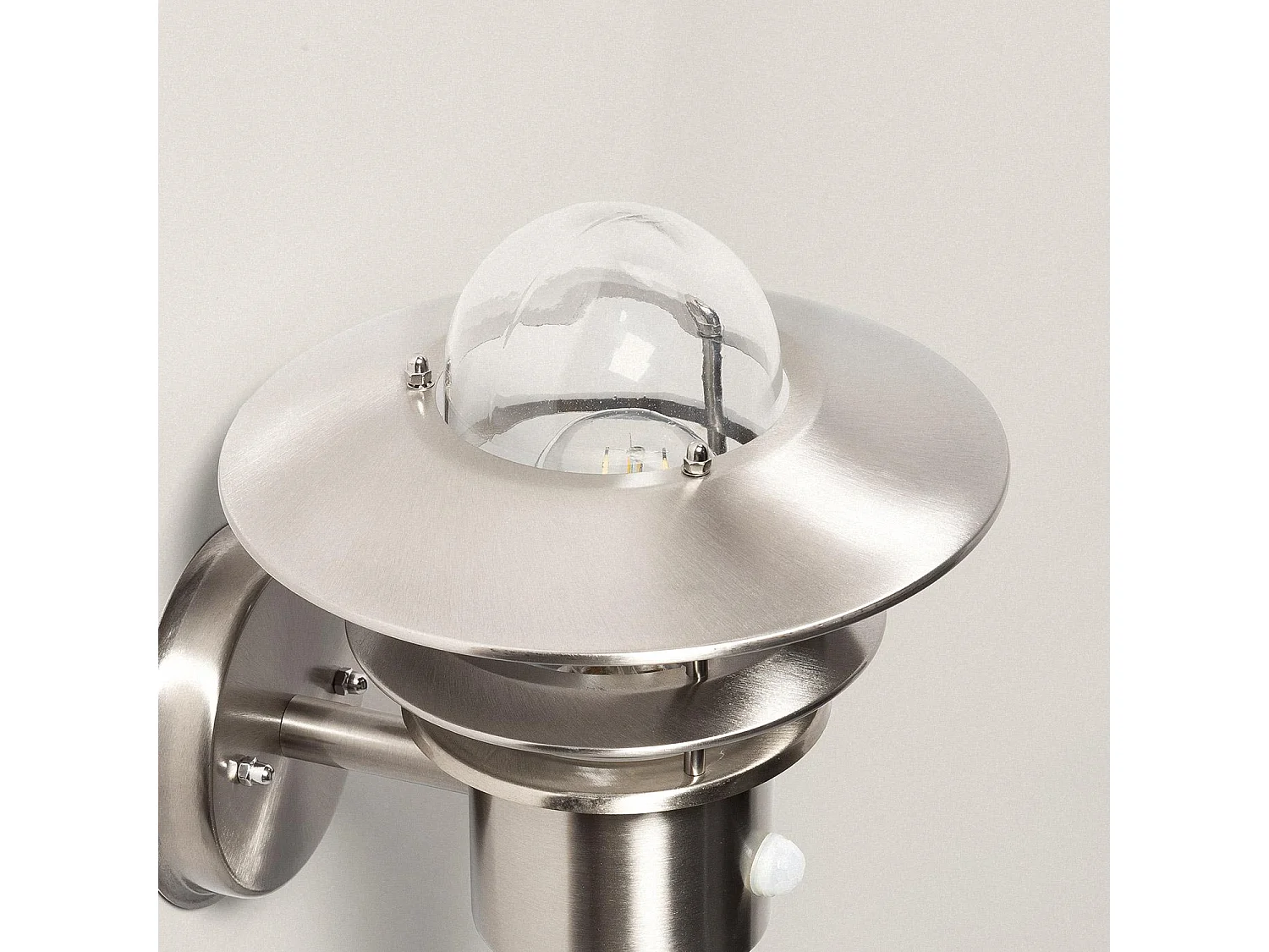 Applique Extérieure Acier Inoxydable Stage avec Capteur PIR Argent