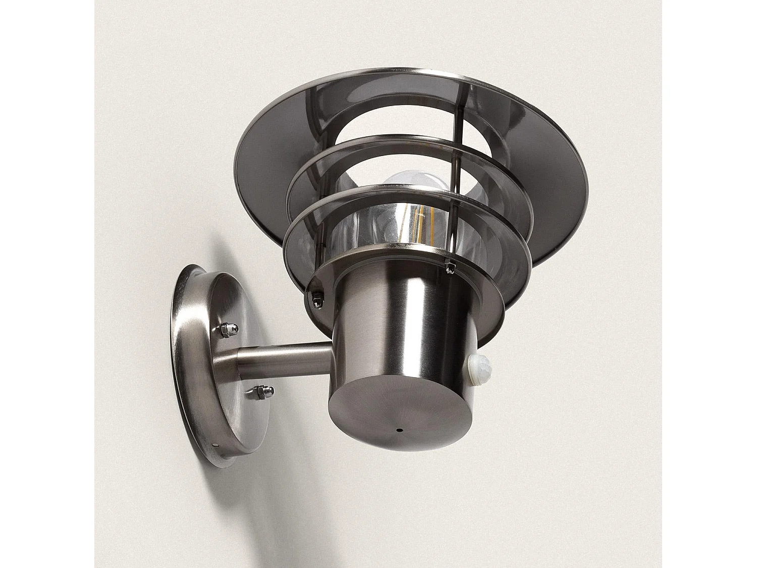 Applique Extérieure Acier Inoxydable Stage avec Capteur PIR Argent