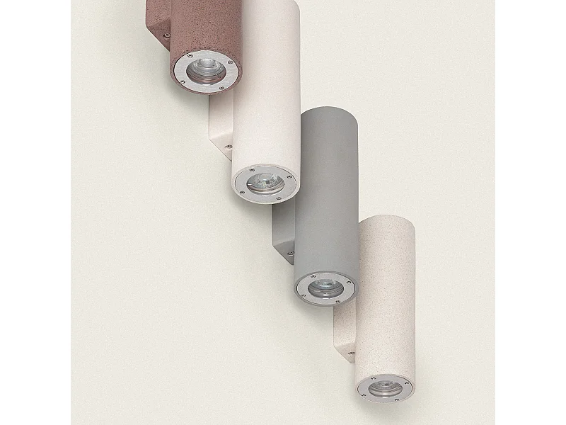 Aplique de Pared Exterior Cemento Iluminación Doble Cara Banjar Blanco