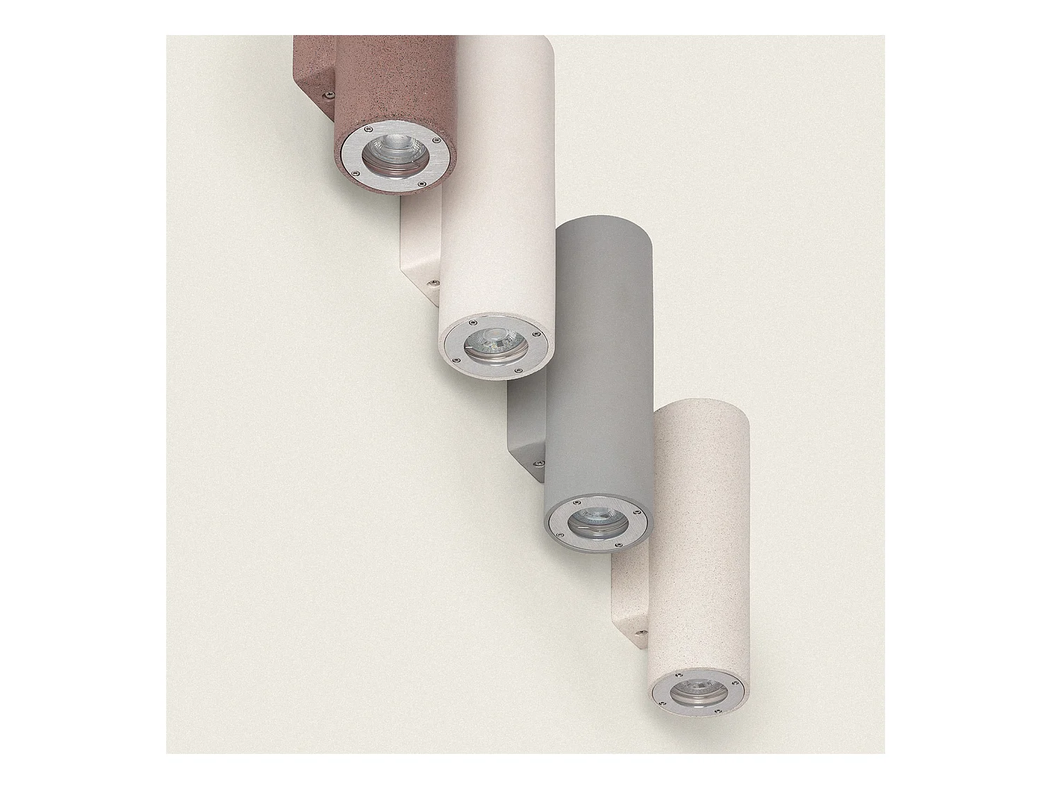 Aplique de Pared Exterior Cemento Iluminación Doble Cara Banjar Blanco