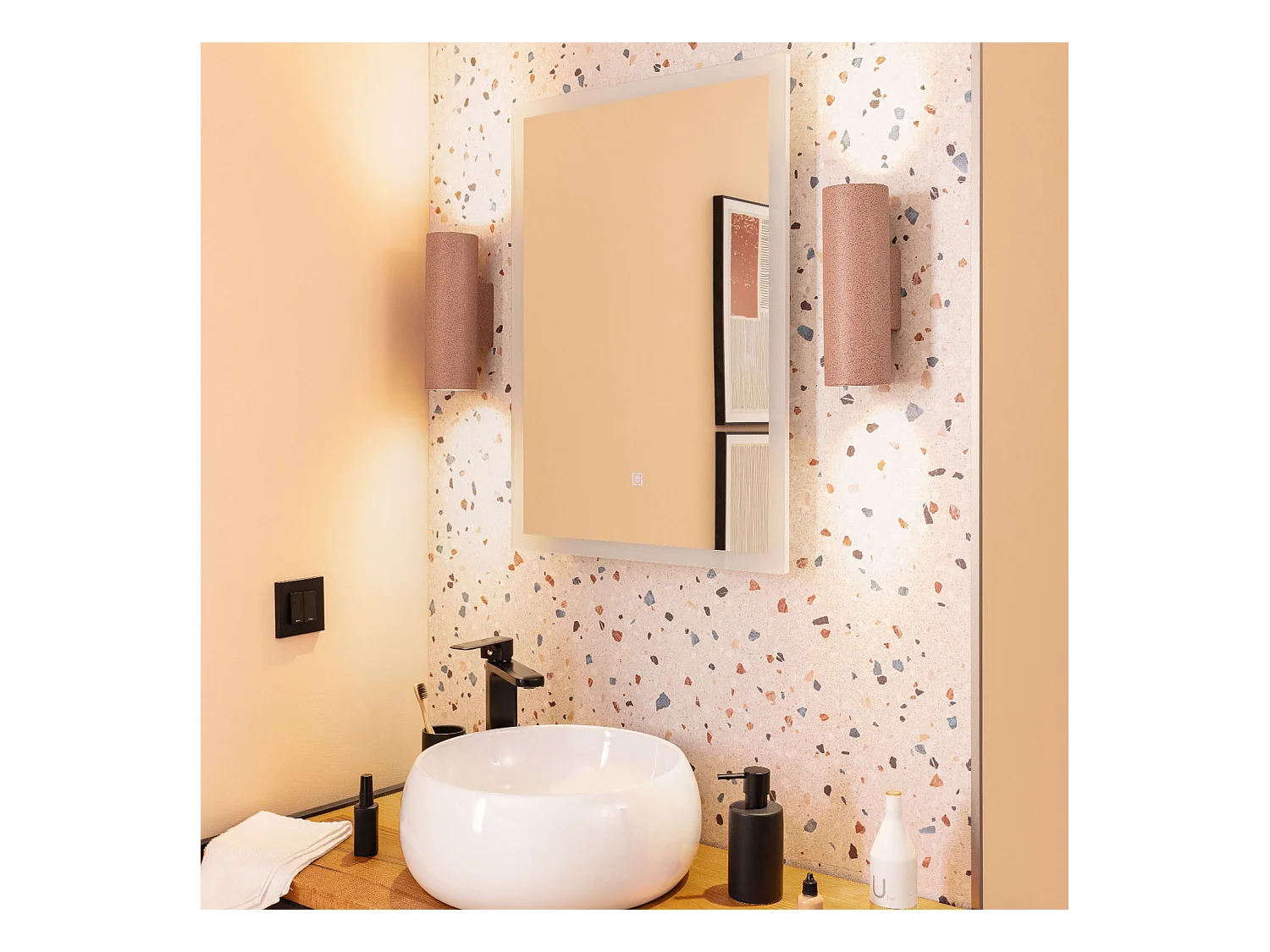 Applique Murale LED Extérieure Ciment Banjar Éclairage Double Face Blanc
