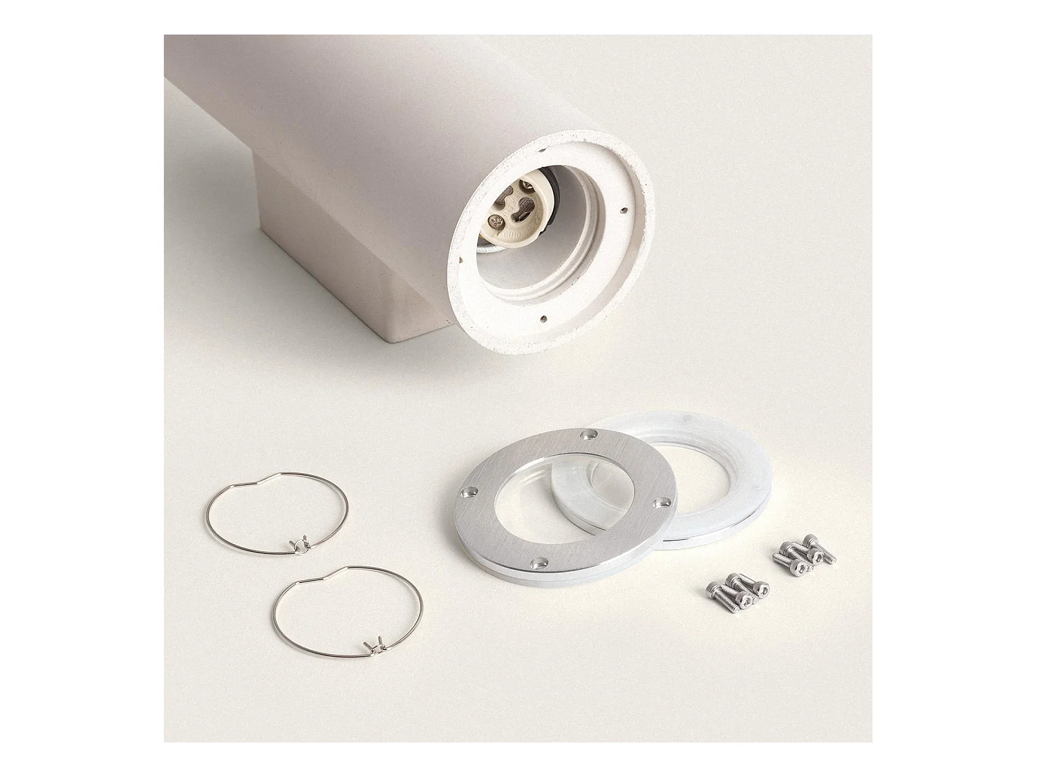 Applique Murale LED Extérieure Ciment Banjar Éclairage Double Face Blanc