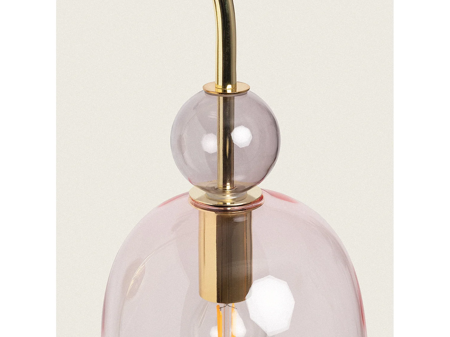 Lámpara de Pared Metal y Cristal Baudelaire Rosa