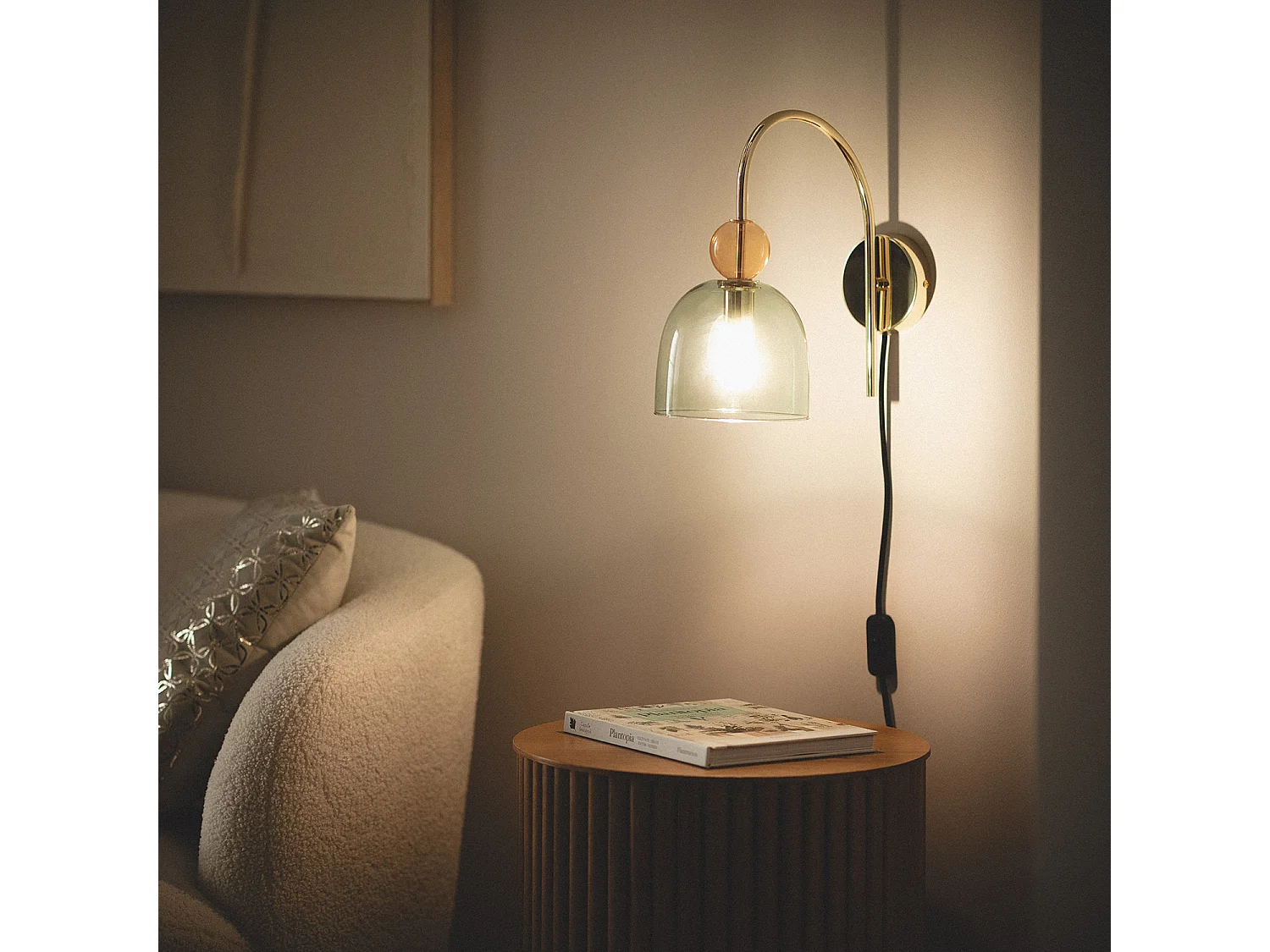 Lampe Murale Métal et Verre Baudelaire  Rose