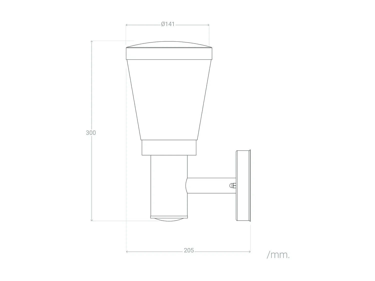 Aplique de Pared Exterior Acero Inoxidable Idun Plateado