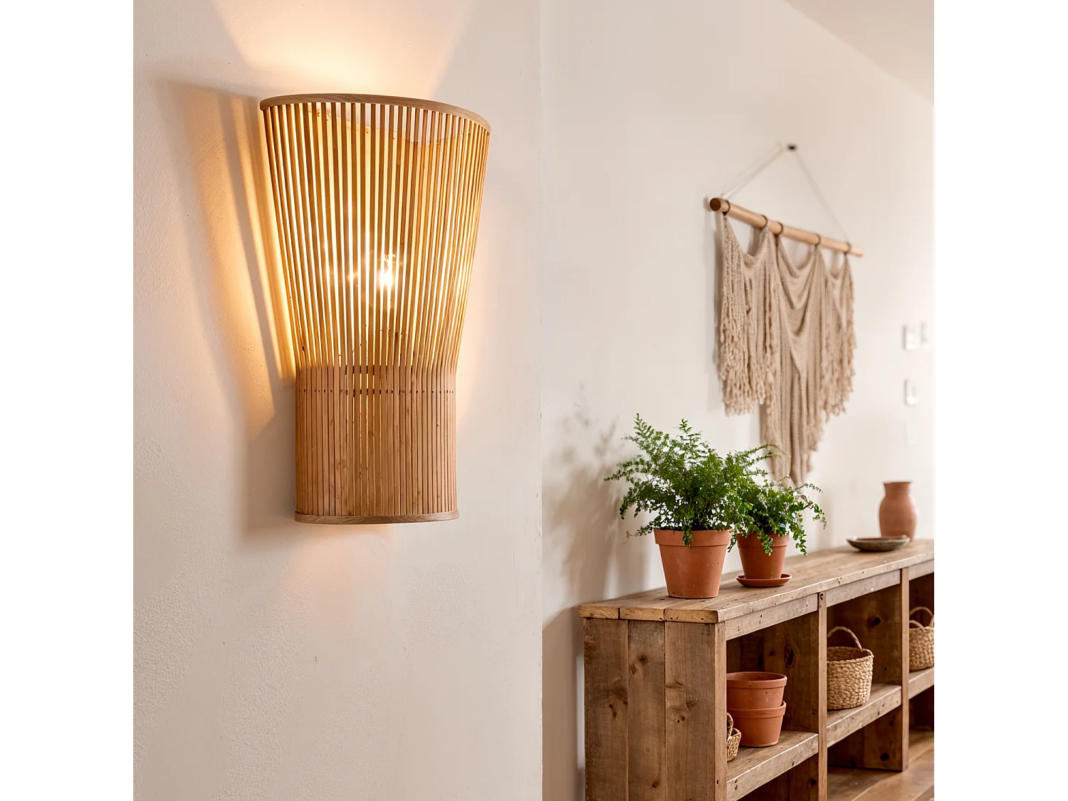 Aplique de Pared Bambú Zahara ILUZZIA Natural