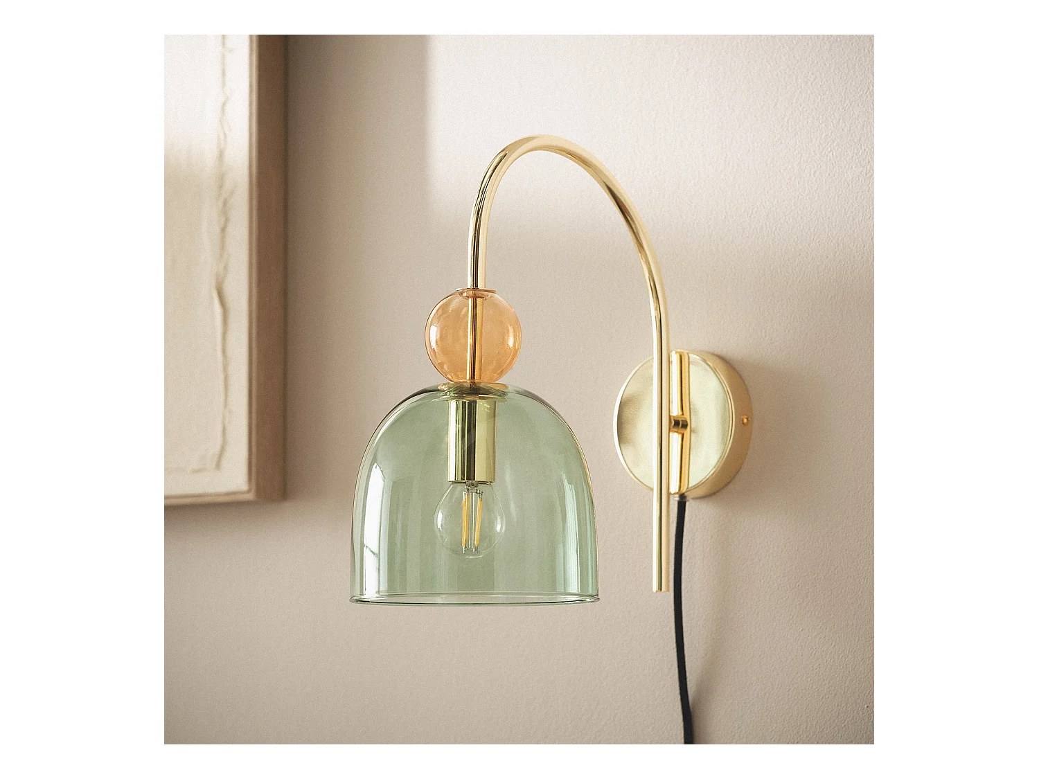 Lampe Murale Métal et Verre Baudelaire  Rouge