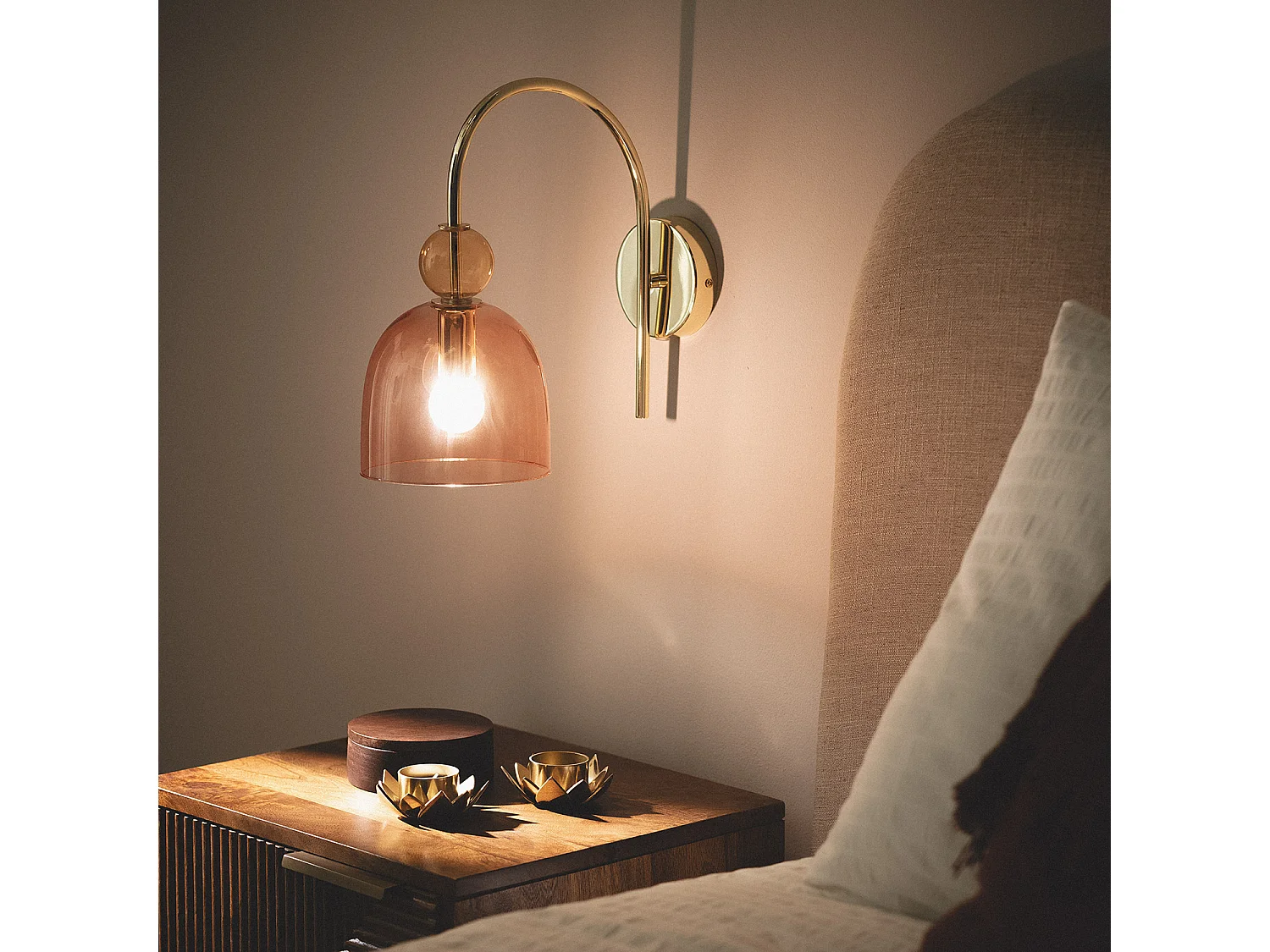 Lampada da Parete Metallo e Vetro Baudelaire Rosso