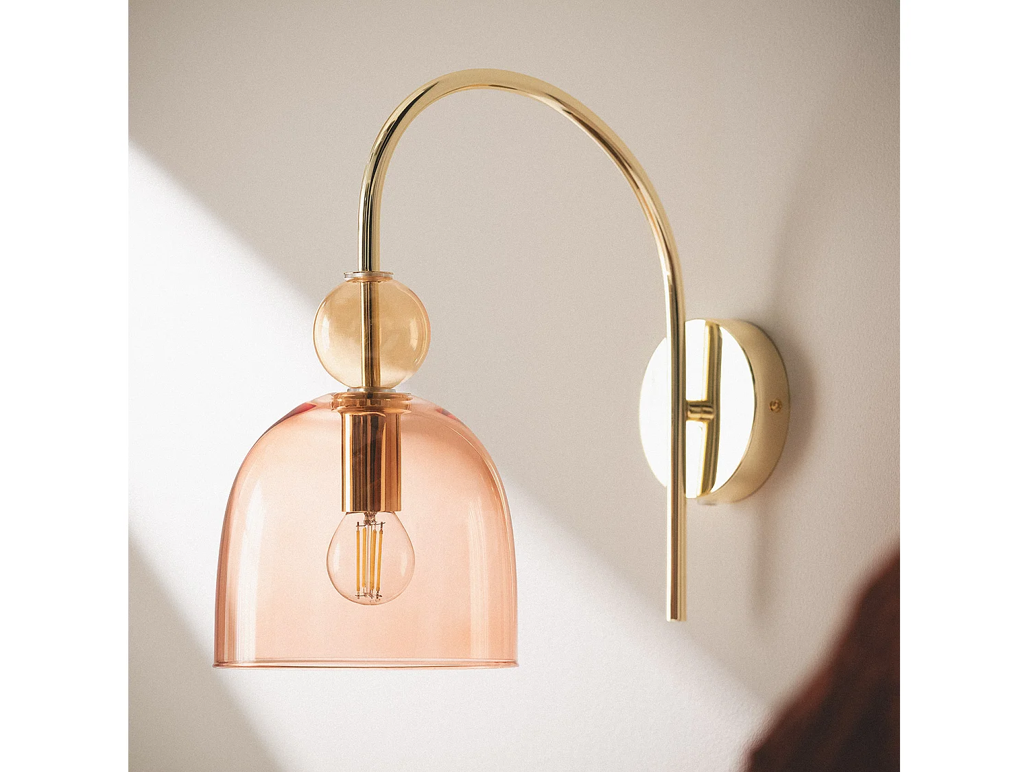 Lampada da Parete Metallo e Vetro Baudelaire Rosso