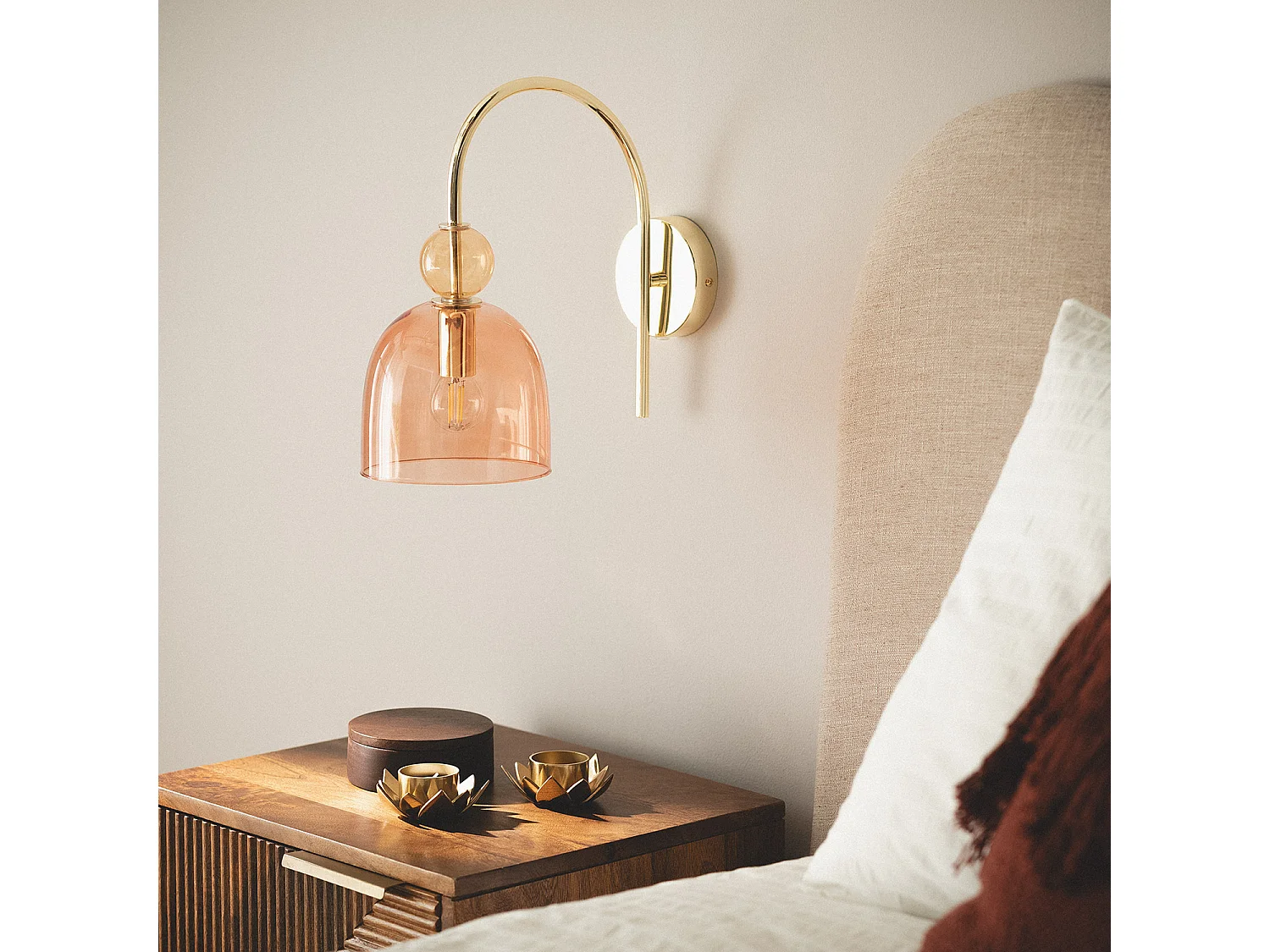 Lampada da Parete Metallo e Vetro Baudelaire Rosso