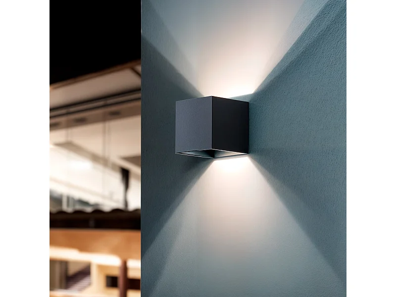 Applique Murale Extérieure LED 6W Aluminium en Saillie Berhus Noir