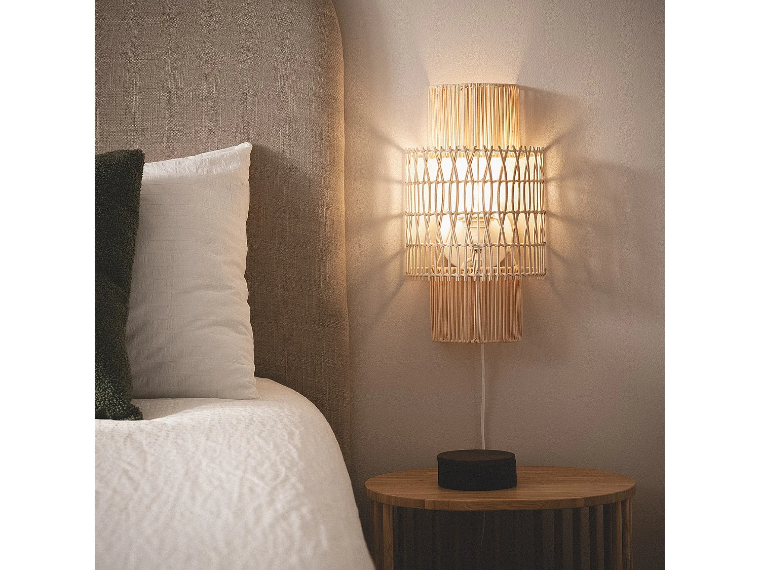 Applique Murale Papier Tressé Masego ILUZZIA Naturel