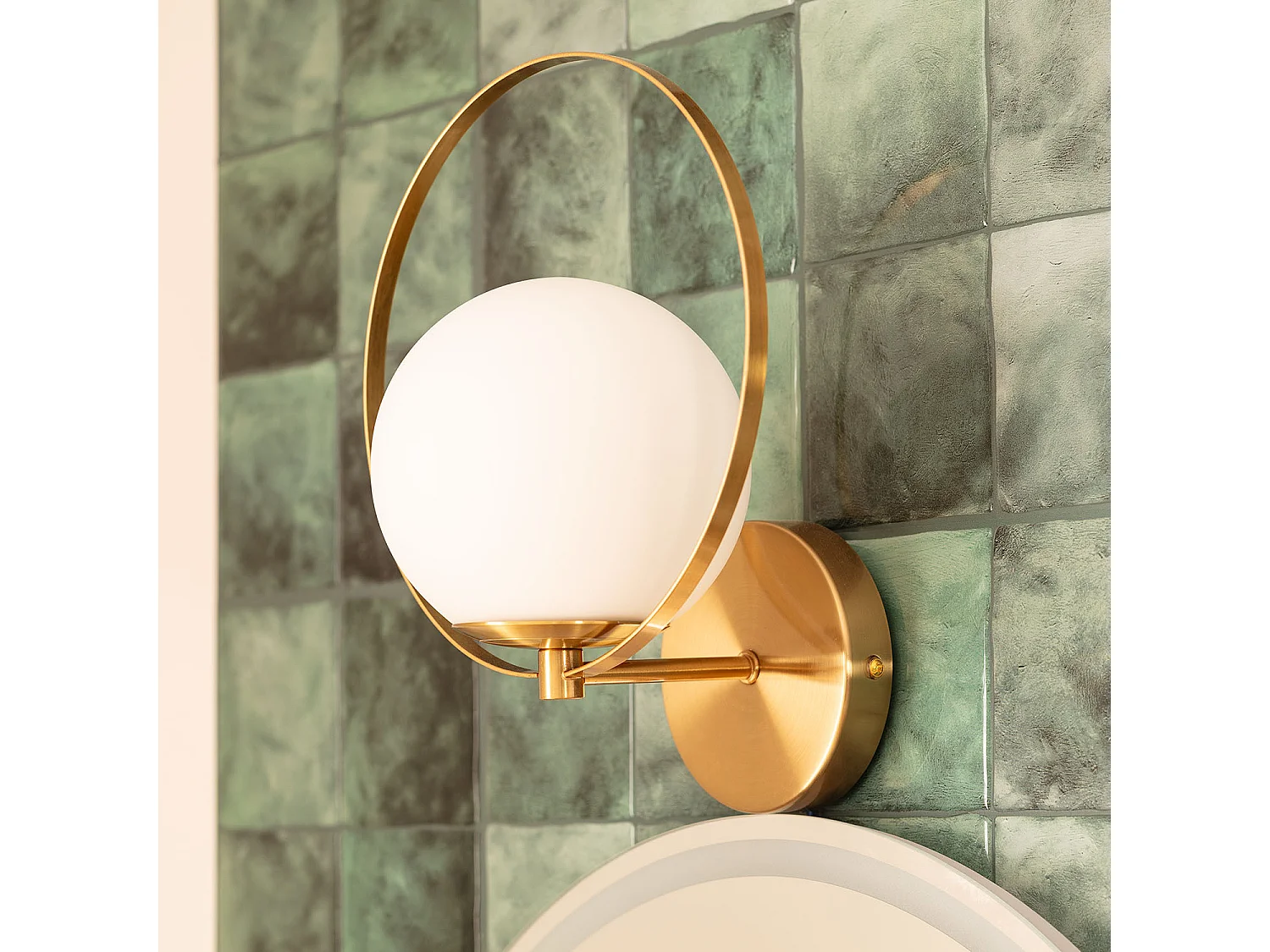 Lámpara de Pared Exterior Metal y Cristal Layla Dorado